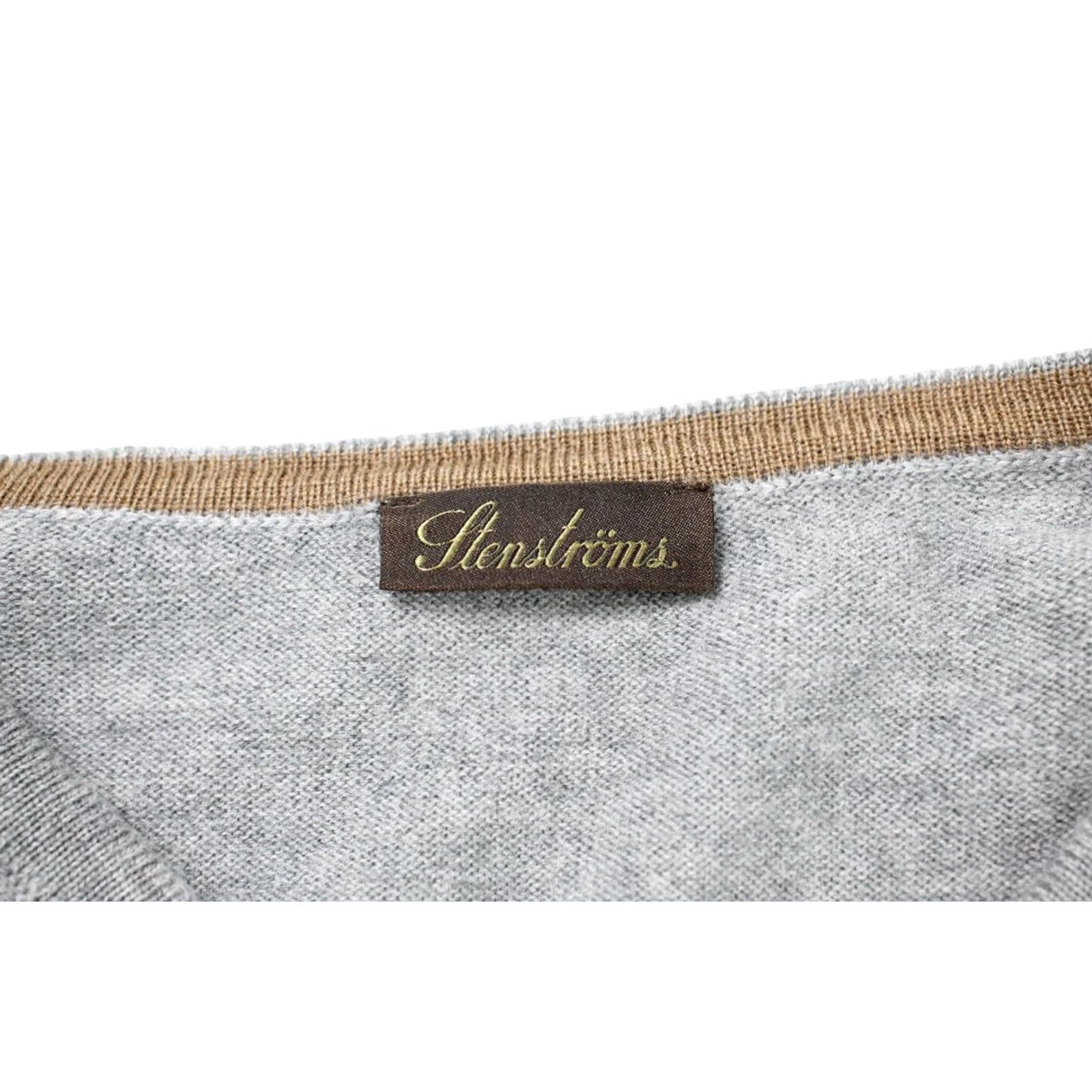 Vintage Stenstroms Jumper Mens MEDIUM Merino Wool Knitted V-Neck Melange Pullover Grey Knit Casual Winter All Seasons Mens Size US M / EU 48-50 / 2 - 7 Thumbnail