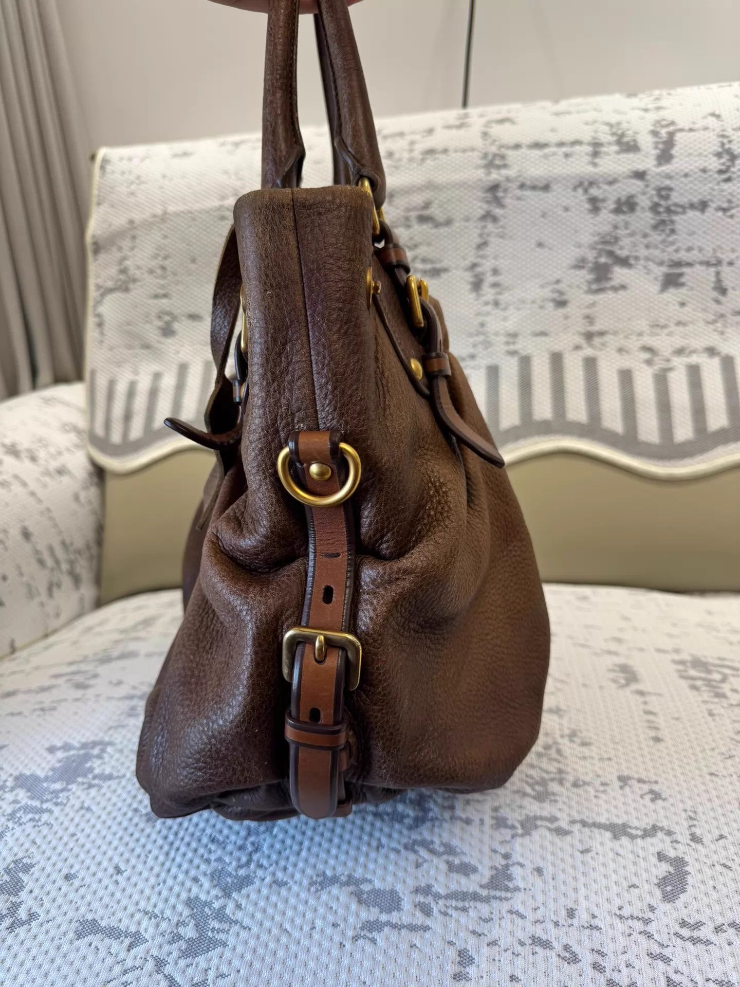 Prada Prada women's Cloud Bag Brown 44x22x23 Size ONE SIZE - 4 Thumbnail