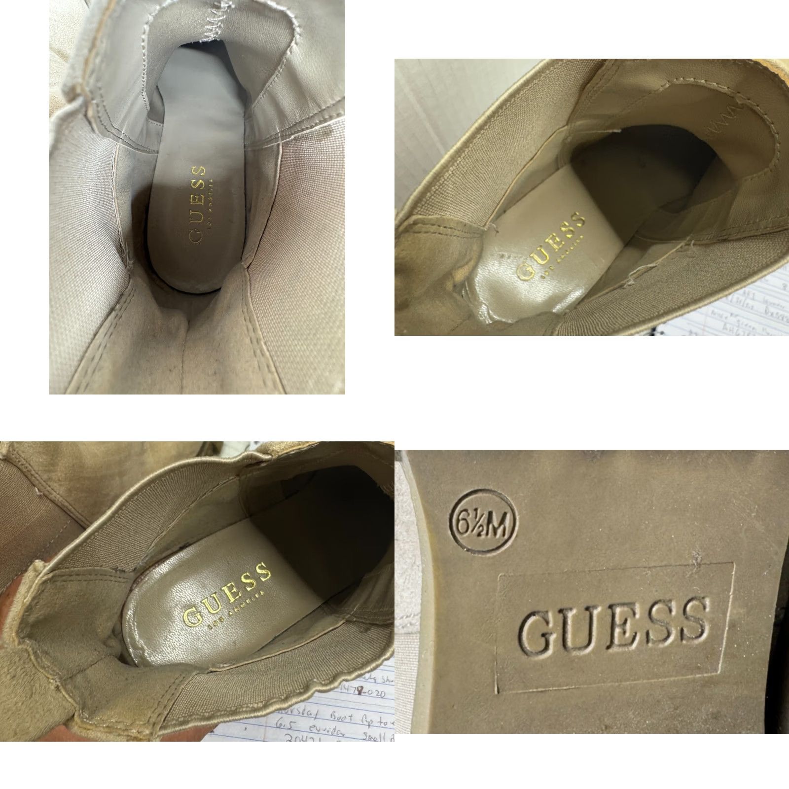Guess Guess Chelsea Boots Suede Booties Pull On 2.5" Lug Soles Light Beige Womens 6.5 Size US 7 / IT 37 - 8 Thumbnail