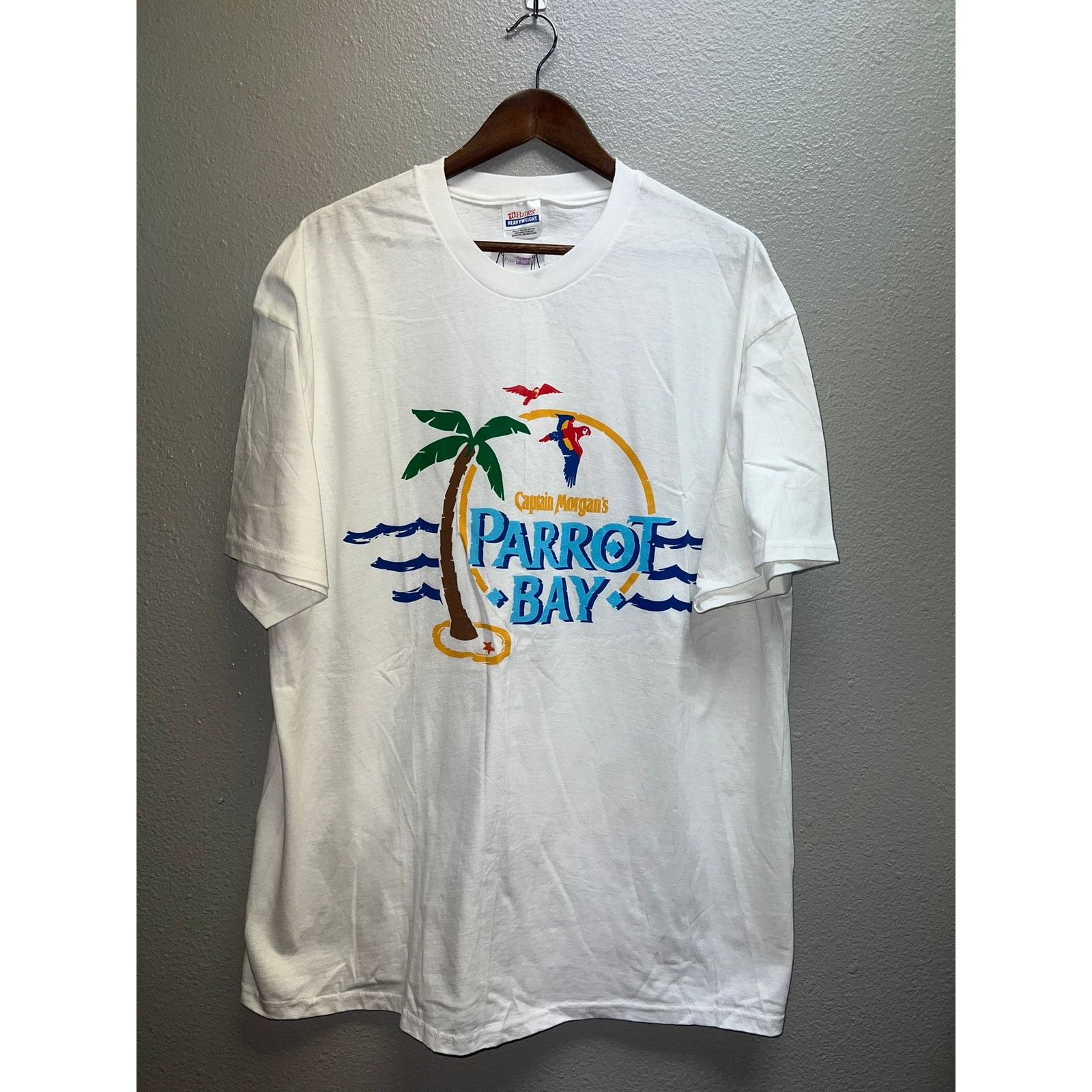 Hanes Vintage Captain Morgan Shirt Parroy Bay Alcohol 90s Tee XL Size US XL / EU 56 / 4 - 1 Thumbnail