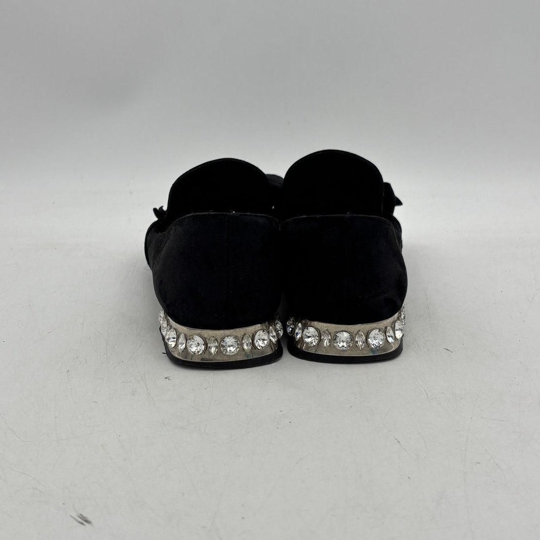 Miu Miu Miu Miu Suede Bow Jeweled Embellished Loafers Women's 37.5 Size US 7.5 / IT 37.5 - 4 Thumbnail