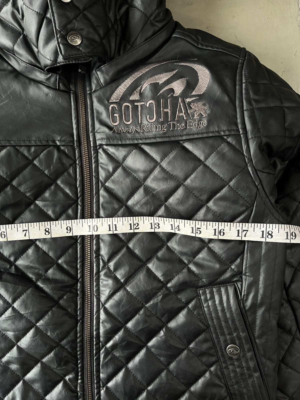 KMRii Japanese GOTCHA Faux Leather Quilted Jacket Punk style Size US S / EU 44-46 / 1 - 8 Thumbnail