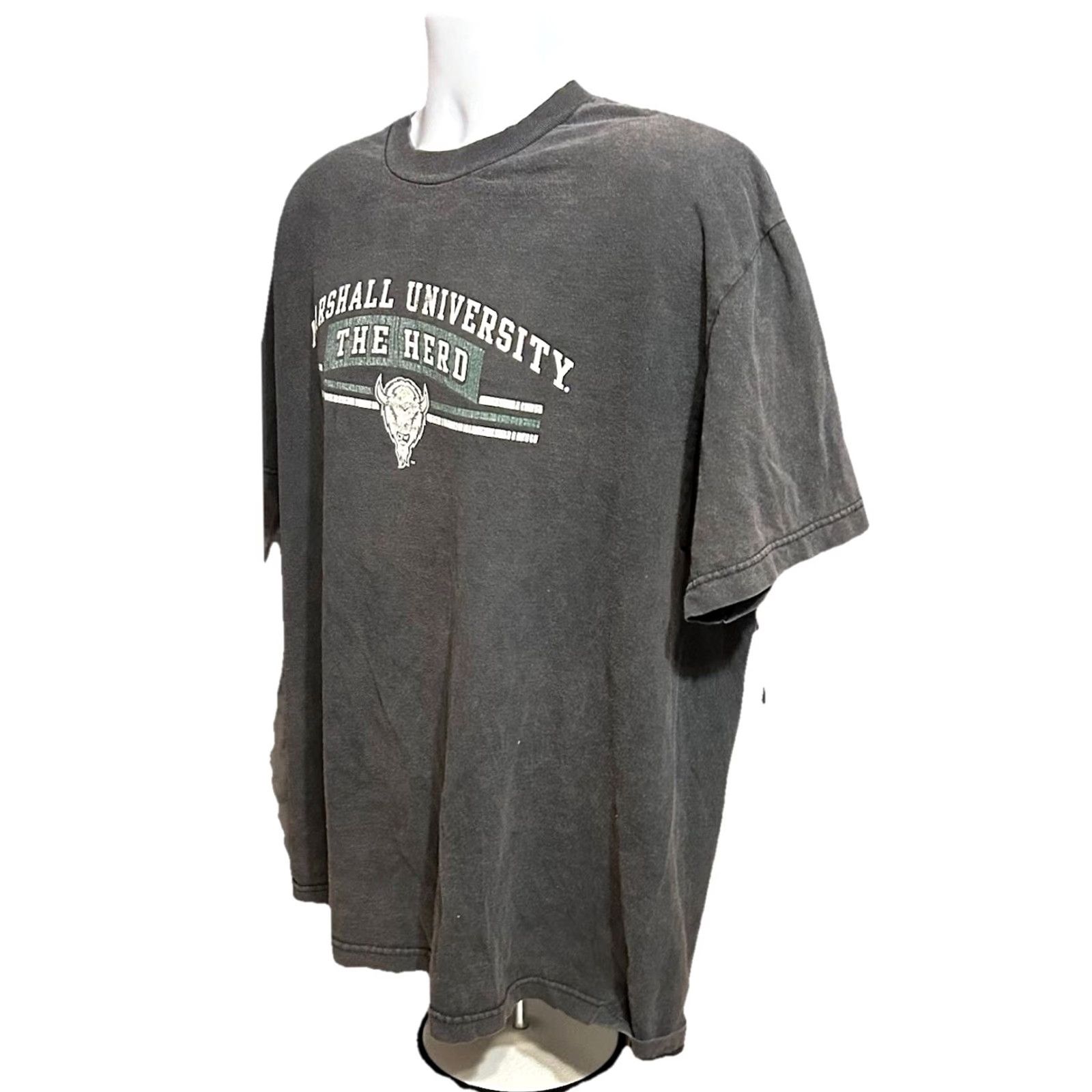 Vintage VTG Marshall University The Heard Short Sleeve Shirt Men XL Black TCX Apparel Size US XL / EU 56 / 4 - 3 Thumbnail