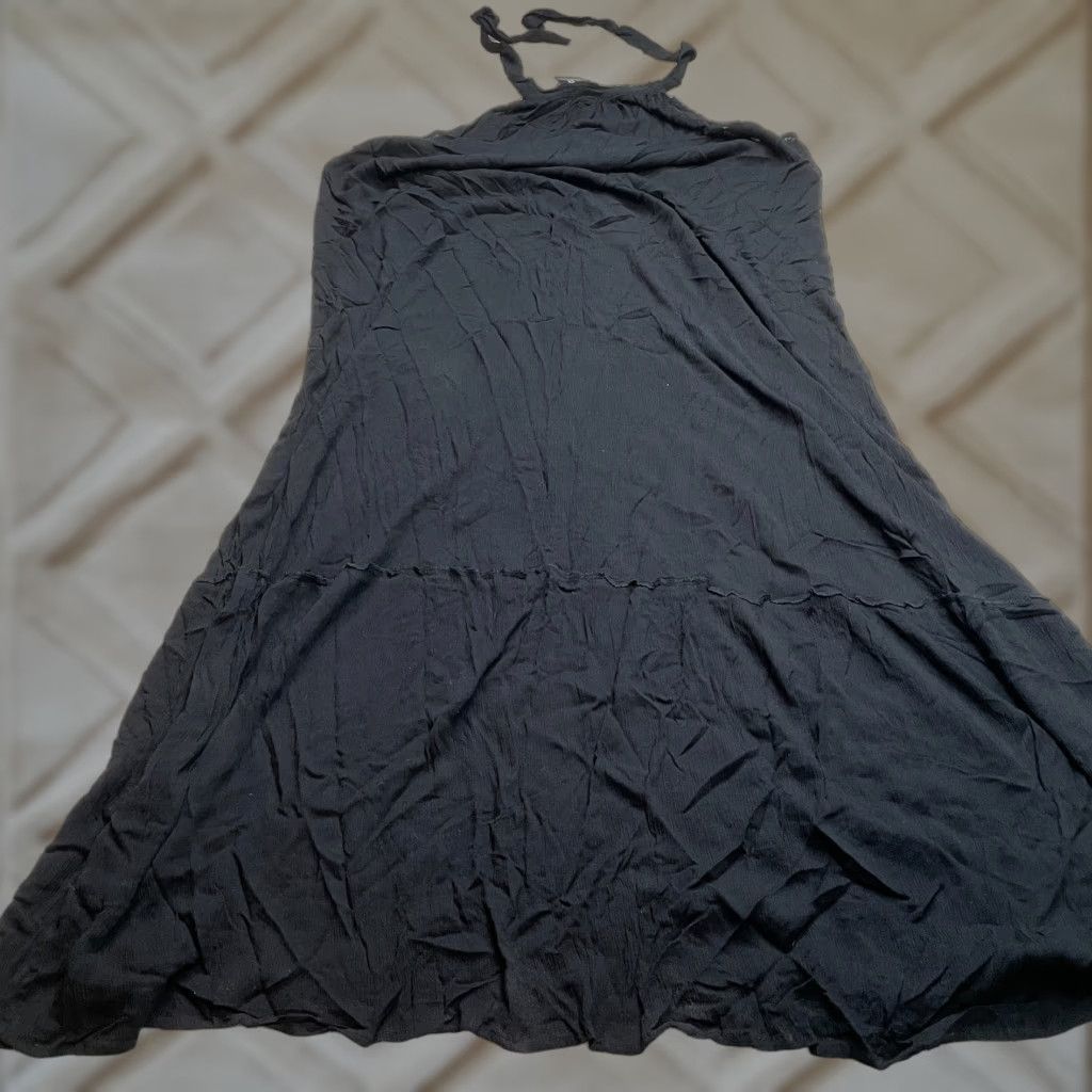 Boohoo Boohoo Plus Halter Tiered Maxi Smock Dress Womens 20 Black Midi Sleeveless New Size 3XL / US 20-22 - 1 Thumbnail