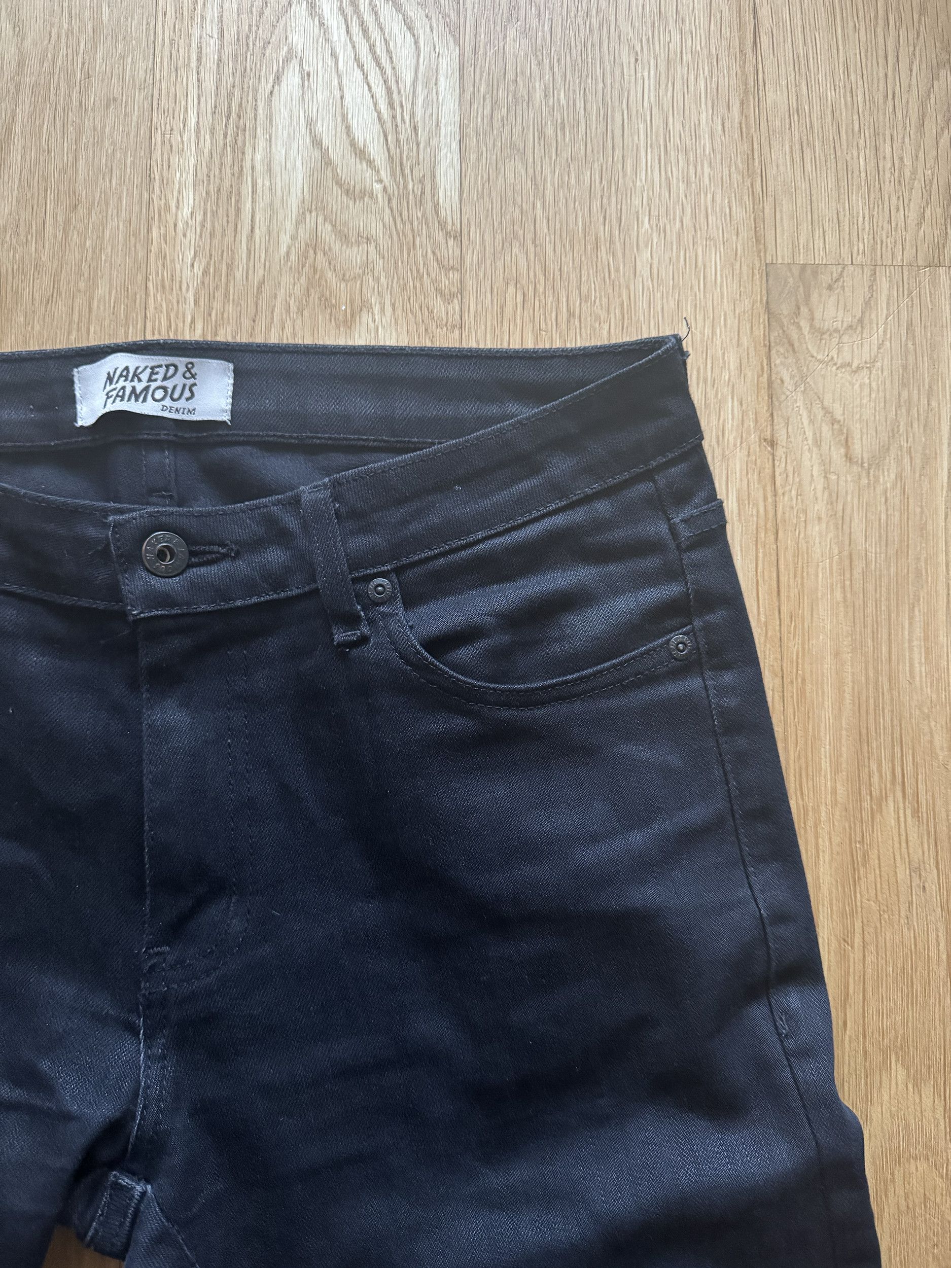 Naked & Famous Naked & Famous Black Denim Black Power Stretch Size US 34 / EU 50 - 2 Thumbnail