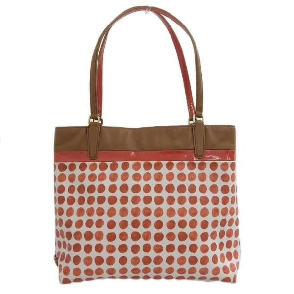 image of Coach Polka Dot Tote Bag in Orange, Women's