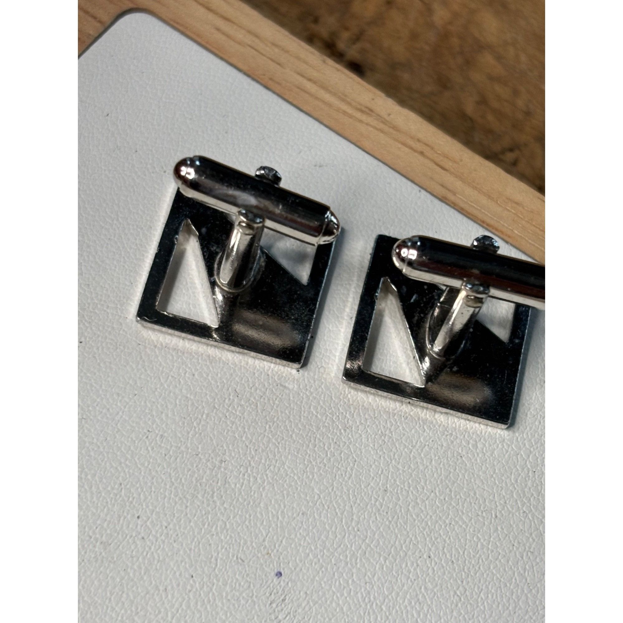 Other Vintage Silver Square Art Deco-Inspired Cufflinks With Etche Size ONE SIZE - 5 Thumbnail