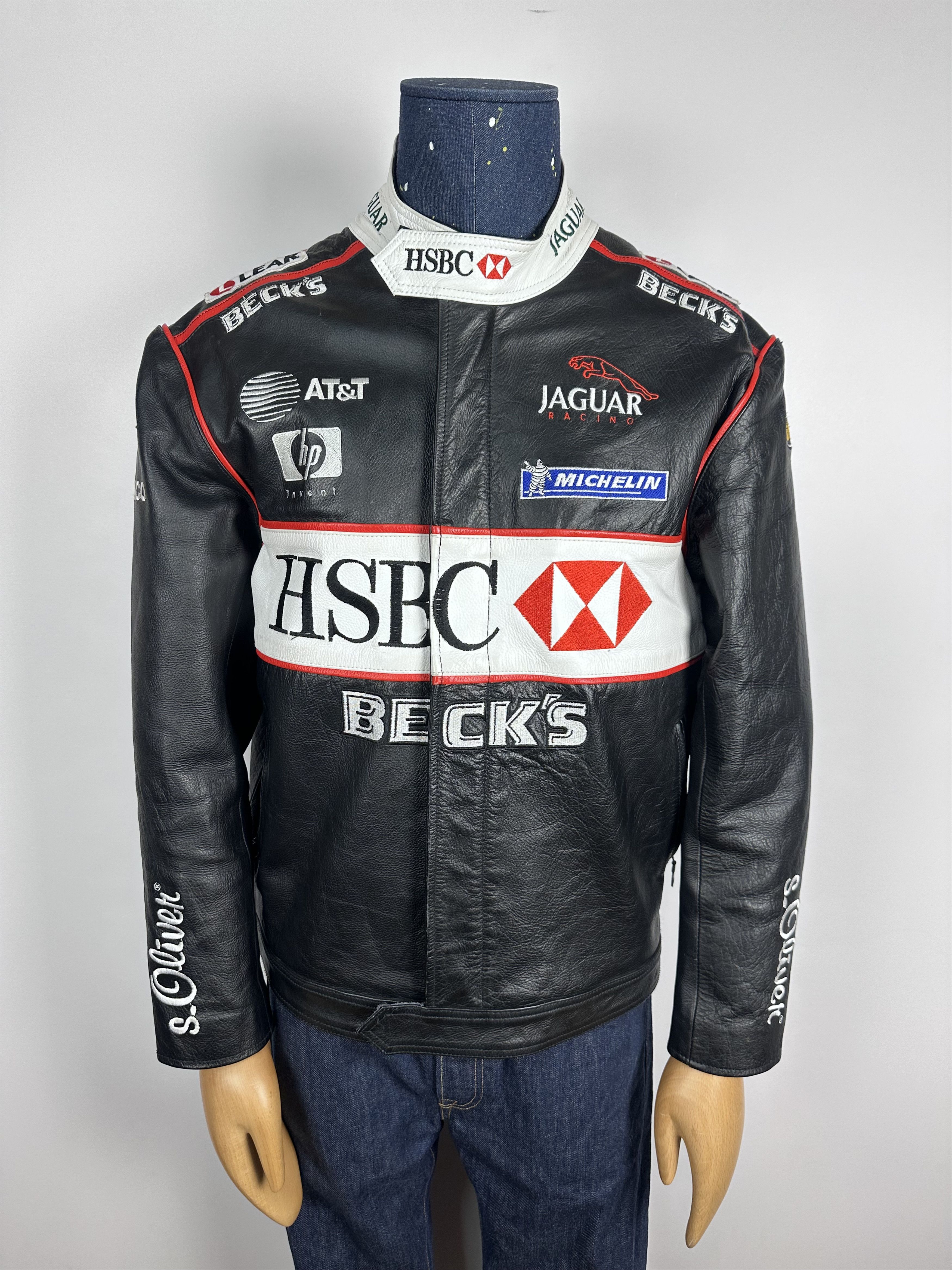 Vintage Vintage Jaguar Racing Leather Jacket HSBC Becks Mens Size L Size US L / EU 52-54 / 3 - 2 Thumbnail