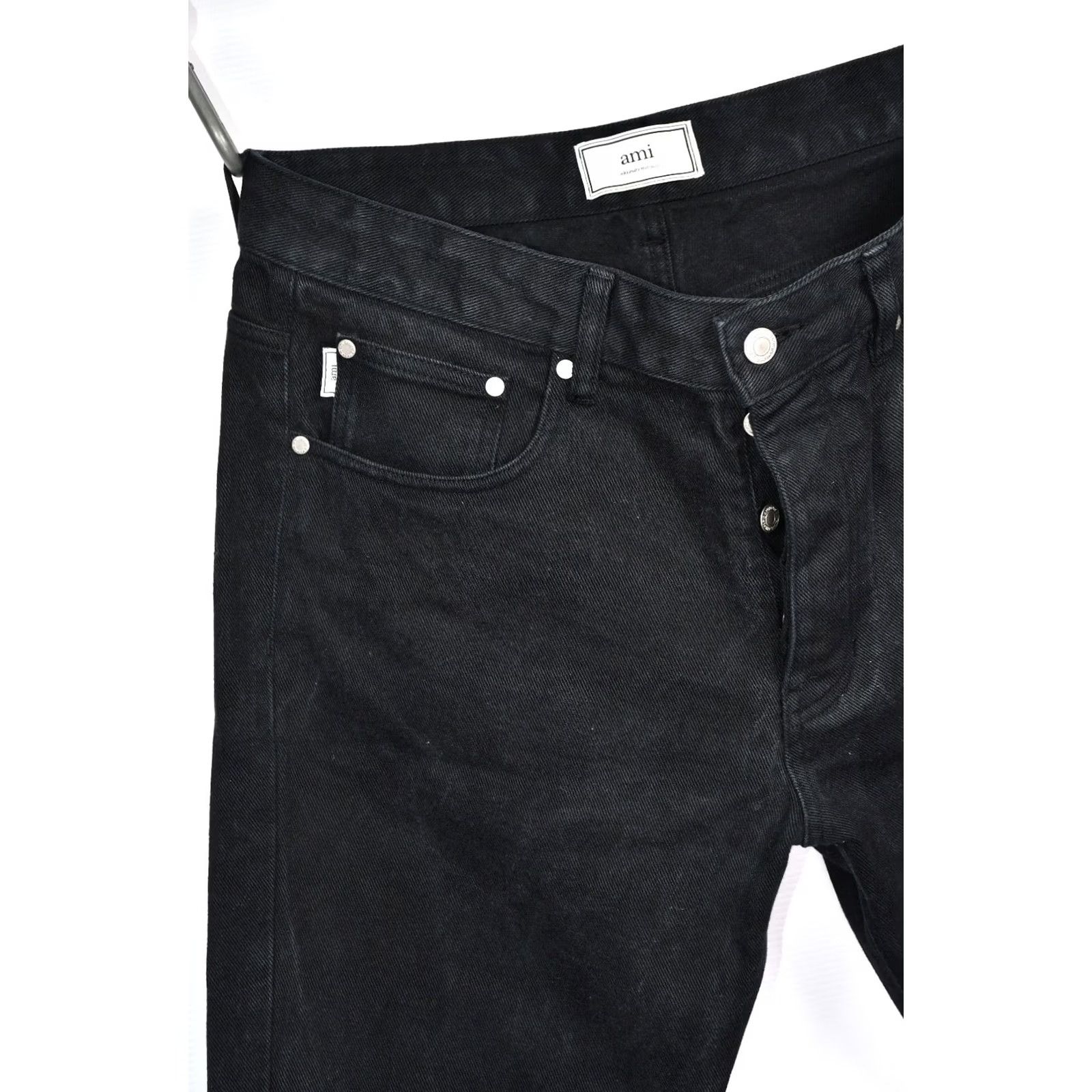 Vintage AMI Alexandre Mattiussi Men Jeans W33 Black Cotton Denim 5-Pocket Straight Regular Size XS-? (invalid) Size US 33 - 6 Thumbnail