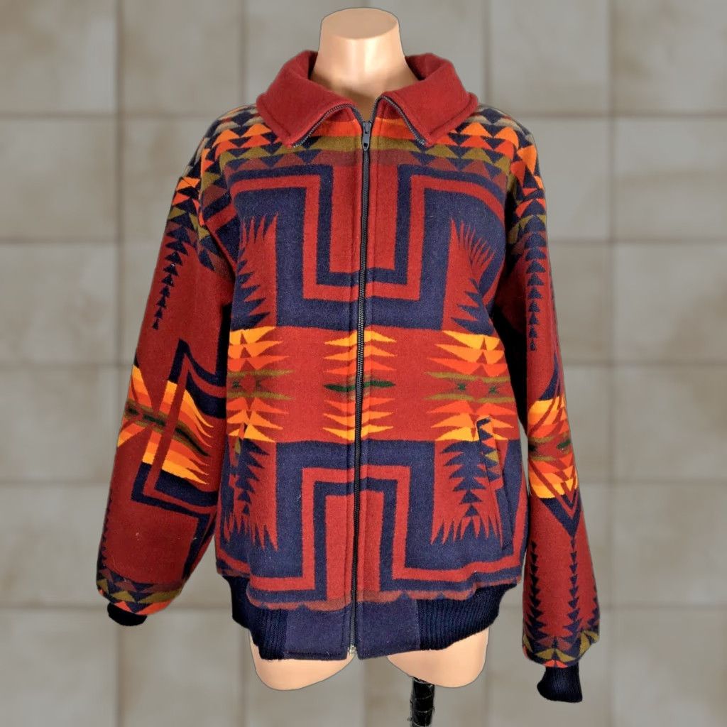 Pendleton VINTAGE Pendleton L High Grade Western Aztec Wool USA Made ...