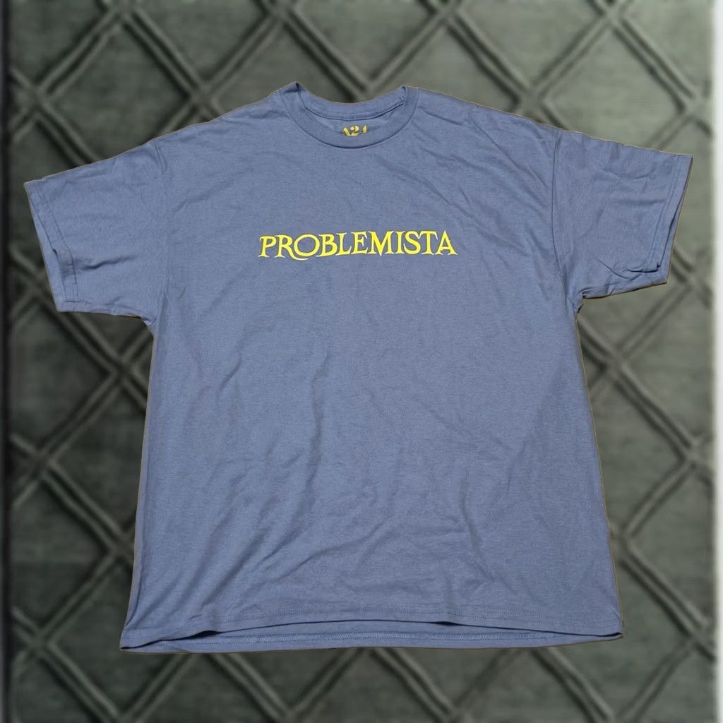 Online Ceramics A24 Problemista Promo Shirt XL Men Short Sleeve Crew Neck Cotton Blue Graphic Print Limited Edition 2020s Movie Comedy Art Hipster Size US XL / EU 56 / 4 - 1 Thumbnail