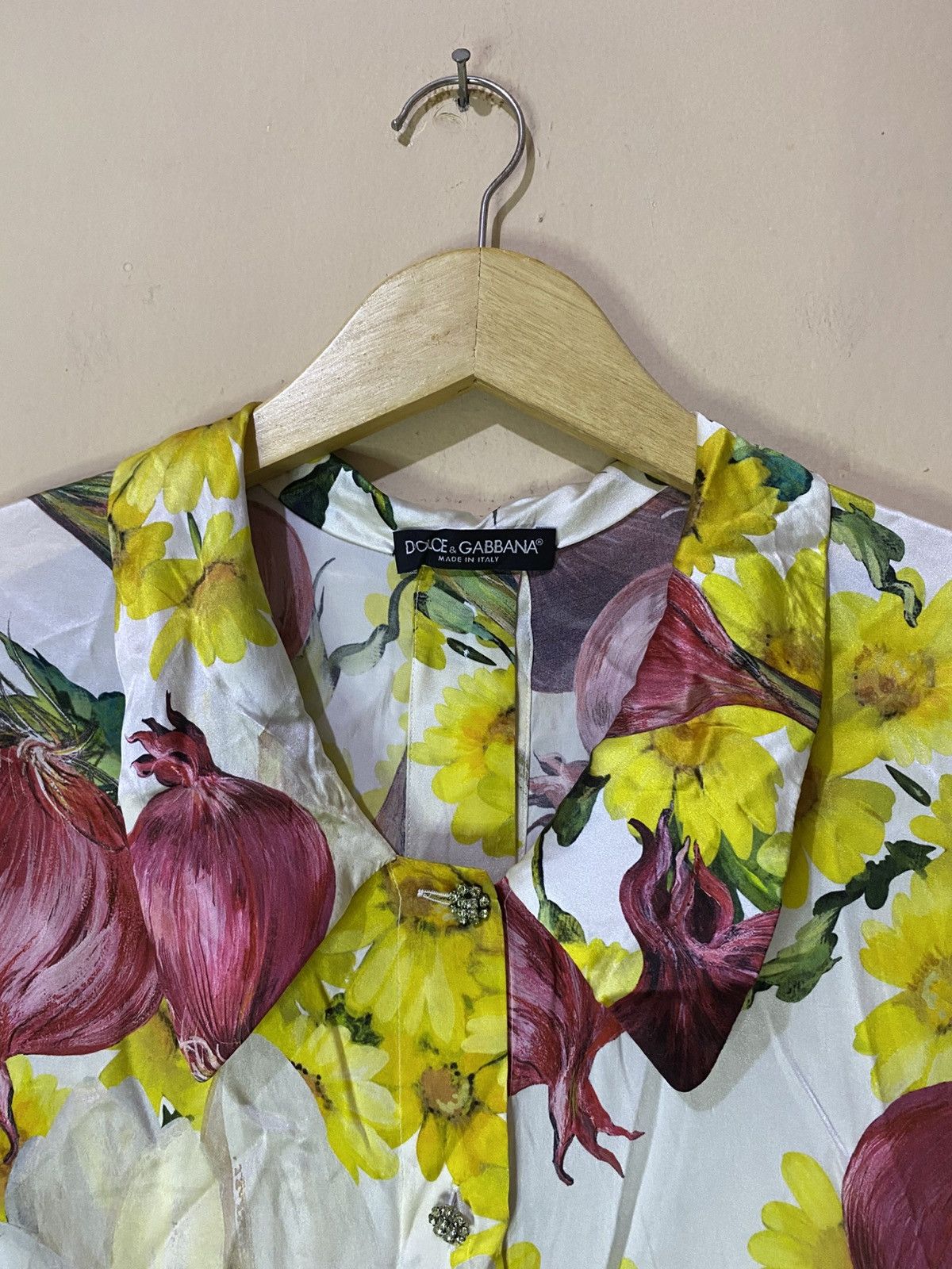 Dolce & Gabbana SS 2012 Dolce & Gabbana Onion Printed Silk Blouse Size S / US 4 / IT 40 - 6 Thumbnail