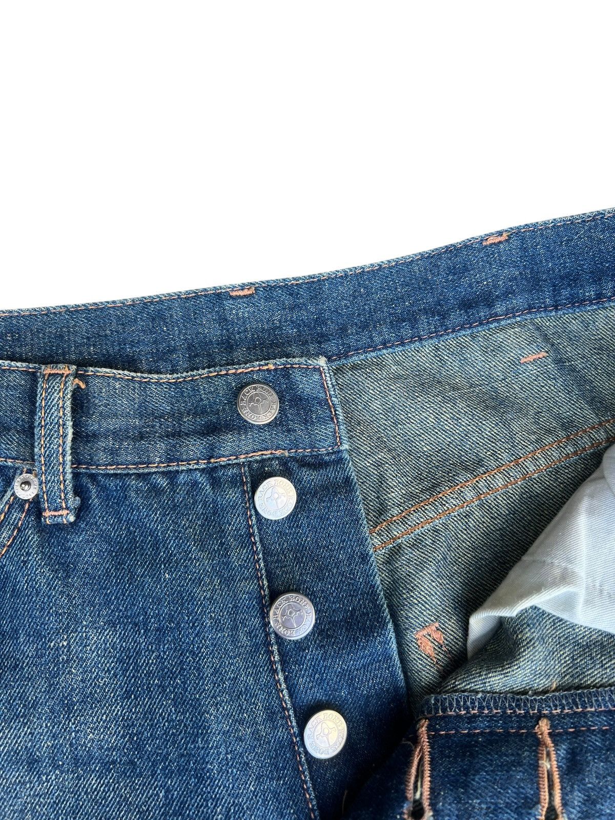 Backbone Backbone X Bobson Japan Distressed Fade Denim Bootcut Jeans Size US 31 - 7 Thumbnail