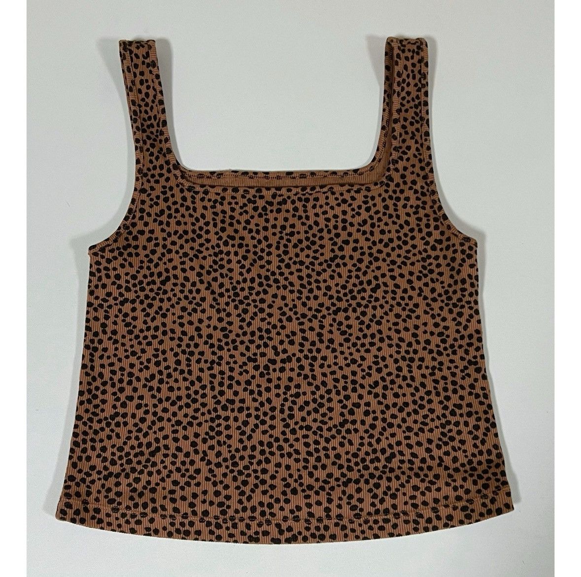 Old Navy Brown Cheetah Leopard Print Square-Neck Top Shirt Size M 🐆✨ Size M / US 6-8 / IT 42-44 - 1 Thumbnail