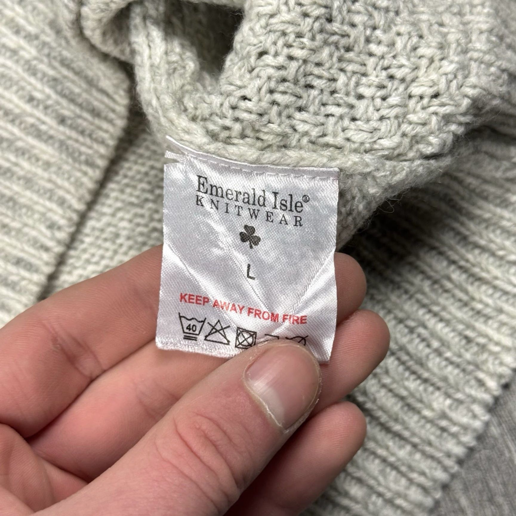 Vintage VINTAGE Emerald Isle Knitwear Men's Sweater Pullover Knitshirt Fall Winter Casual Wool Gray Large Size US L / EU 52-54 / 3 - 6 Thumbnail