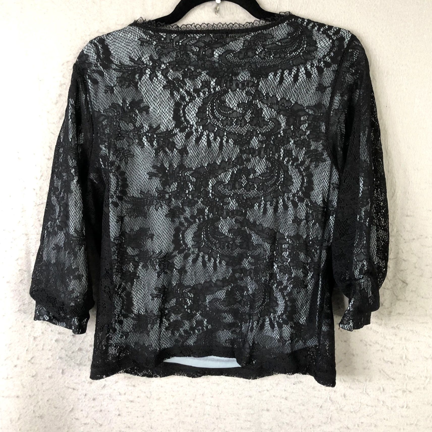 Vintage City Girl Blouse Womens M Black Lace Paisley Dark Coquette Fairy Grunge Feminine Size M / US 6-8 / IT 42-44 - 2 Thumbnail