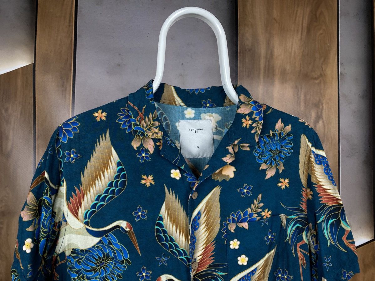 Percival 🦚Shirt Short Sleeve Percival Stork And Flowers Overprint🦚 Size US S / EU 44-46 / 1 - 4 Thumbnail