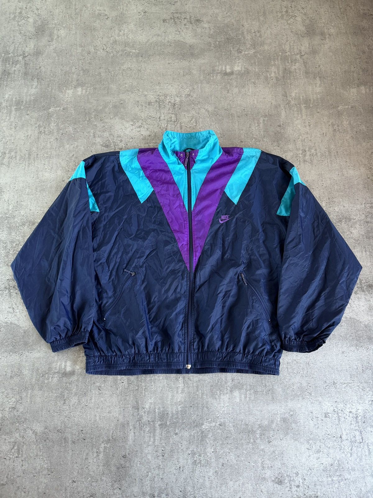 Nike × Vintage Nike Sportswear 90s vintage light jacket boxy swoosh logo Size US XL / EU 56 / 4 - 1 Thumbnail