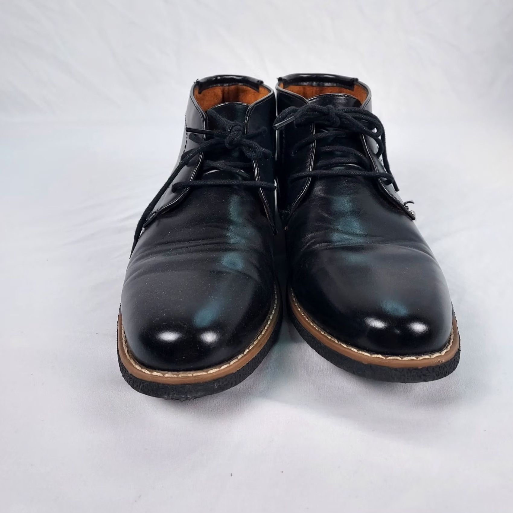 Vintage Deer Stags Zeus Chukka Boots Mens 7 Black Leather Lace Up Casual Shoes Boot Straight Toe M Ankle Vintage No Size US 7 / EU 40 - 6 Thumbnail