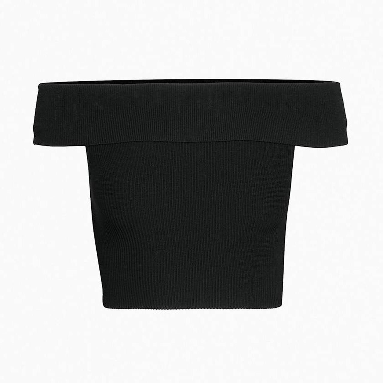 Aritzia Babaton Aritzia Sculpt Knit Black Ribbed Off Shoulder Top Size S / US 4 / IT 40 - 2 Thumbnail