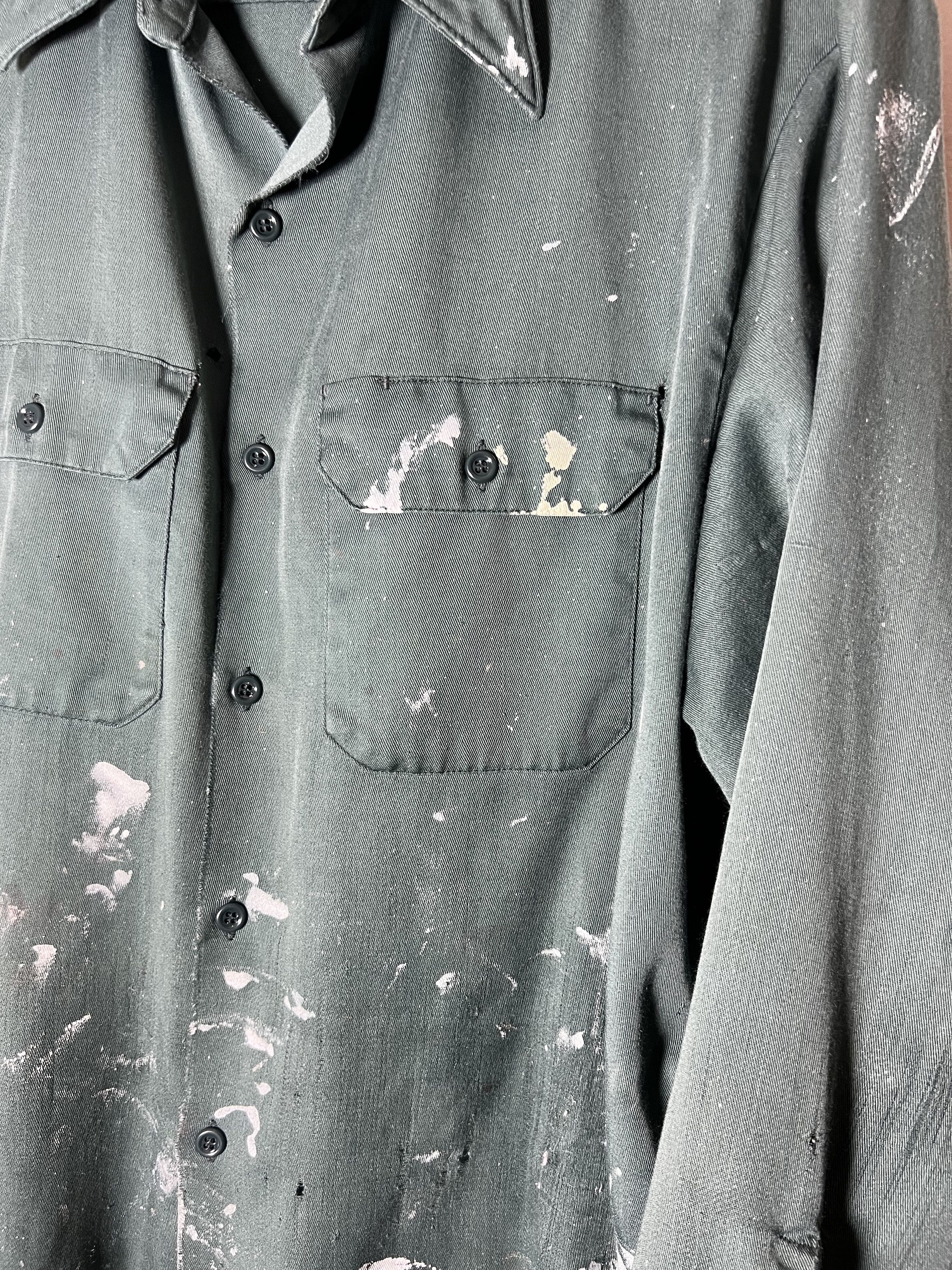 Other × Vintage Vintage Very Thin Painters Long Sleeve Button Up Shirt Size US L / EU 52-54 / 3 - 6 Thumbnail