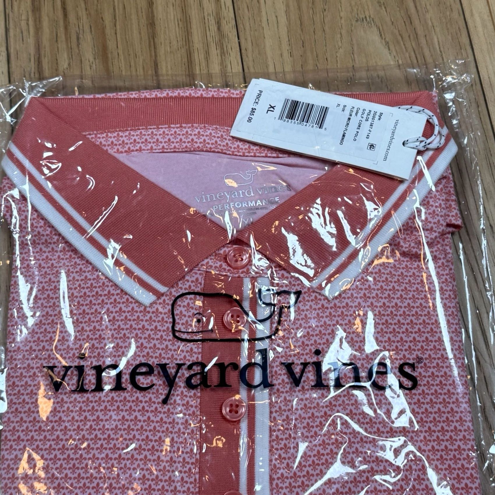 Vineyard Vines Vineyard Vines Pink Flamingo Micro Fleur Performance Polo Women's XL Golf NWT Size ONE SIZE - 5 Thumbnail