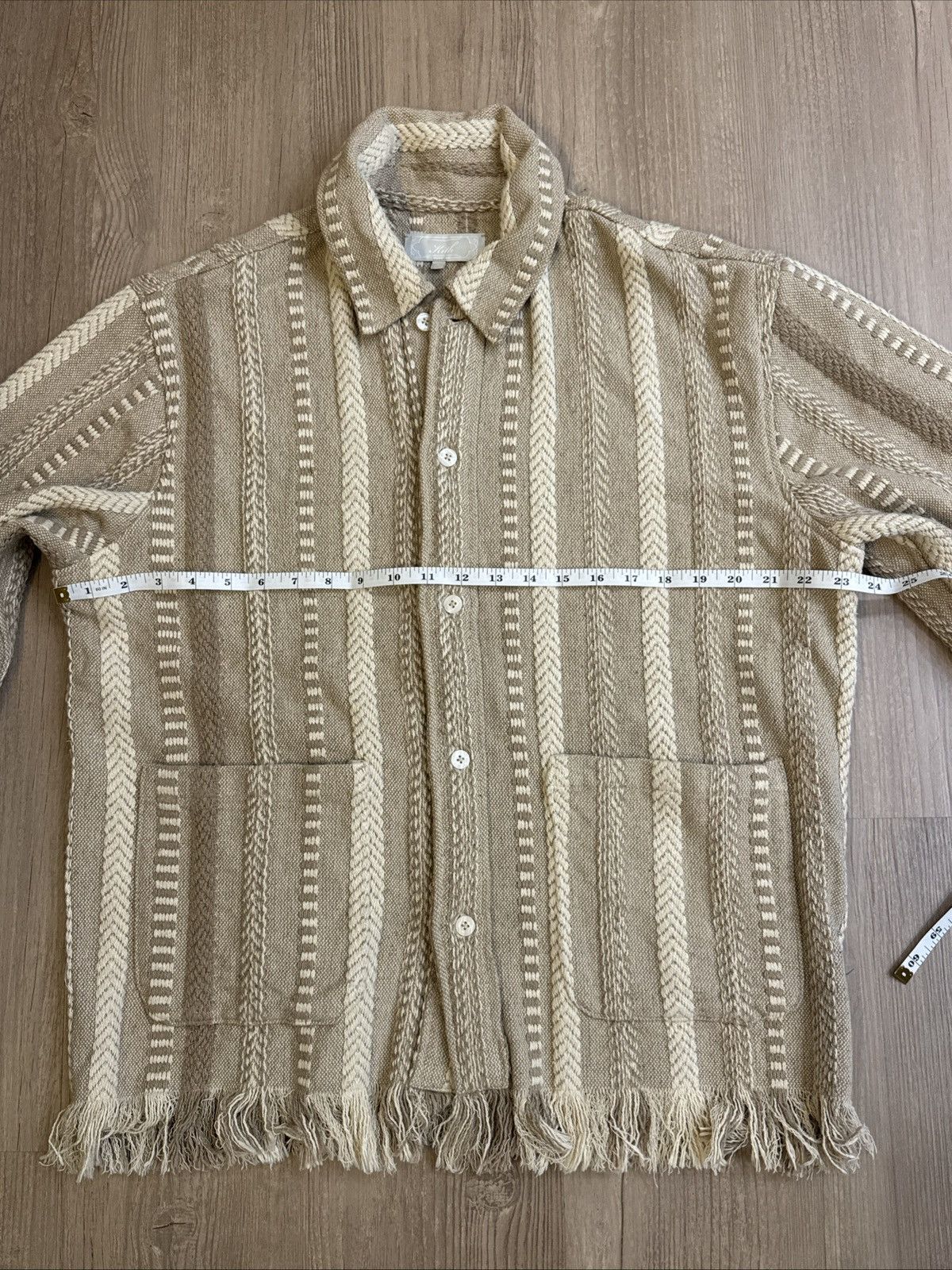 Kith Kith Mixed Stripe Tweed Boxy Overshirt Creme Sz S Size US S / EU 44-46 / 1 - 6 Thumbnail