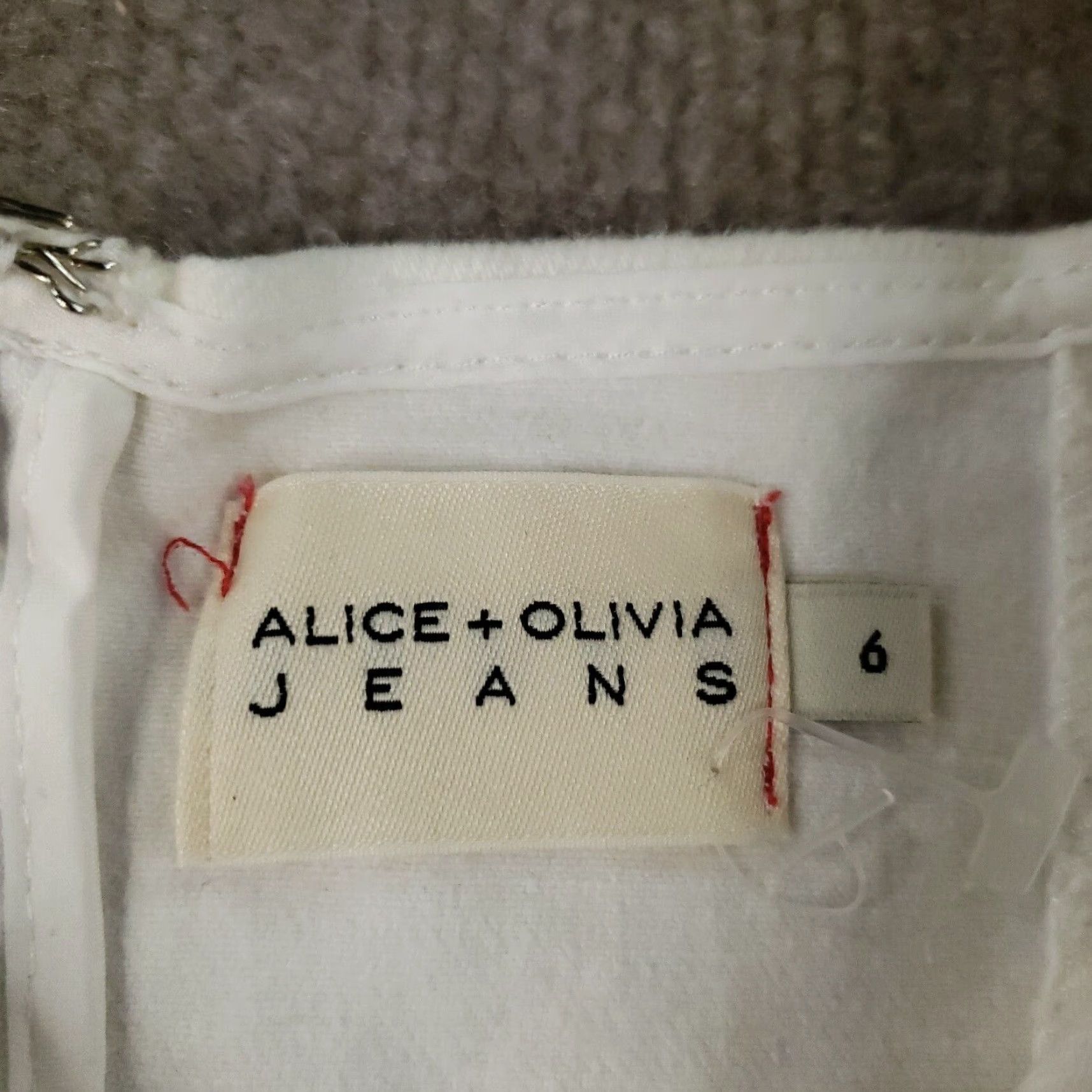 Alice + Olivia Alice + Olivia Dress Womens Size 6 White Denim Mini Puff Sleeve Short Stretch Size 28" / US 6 / IT 42 - 6 Thumbnail