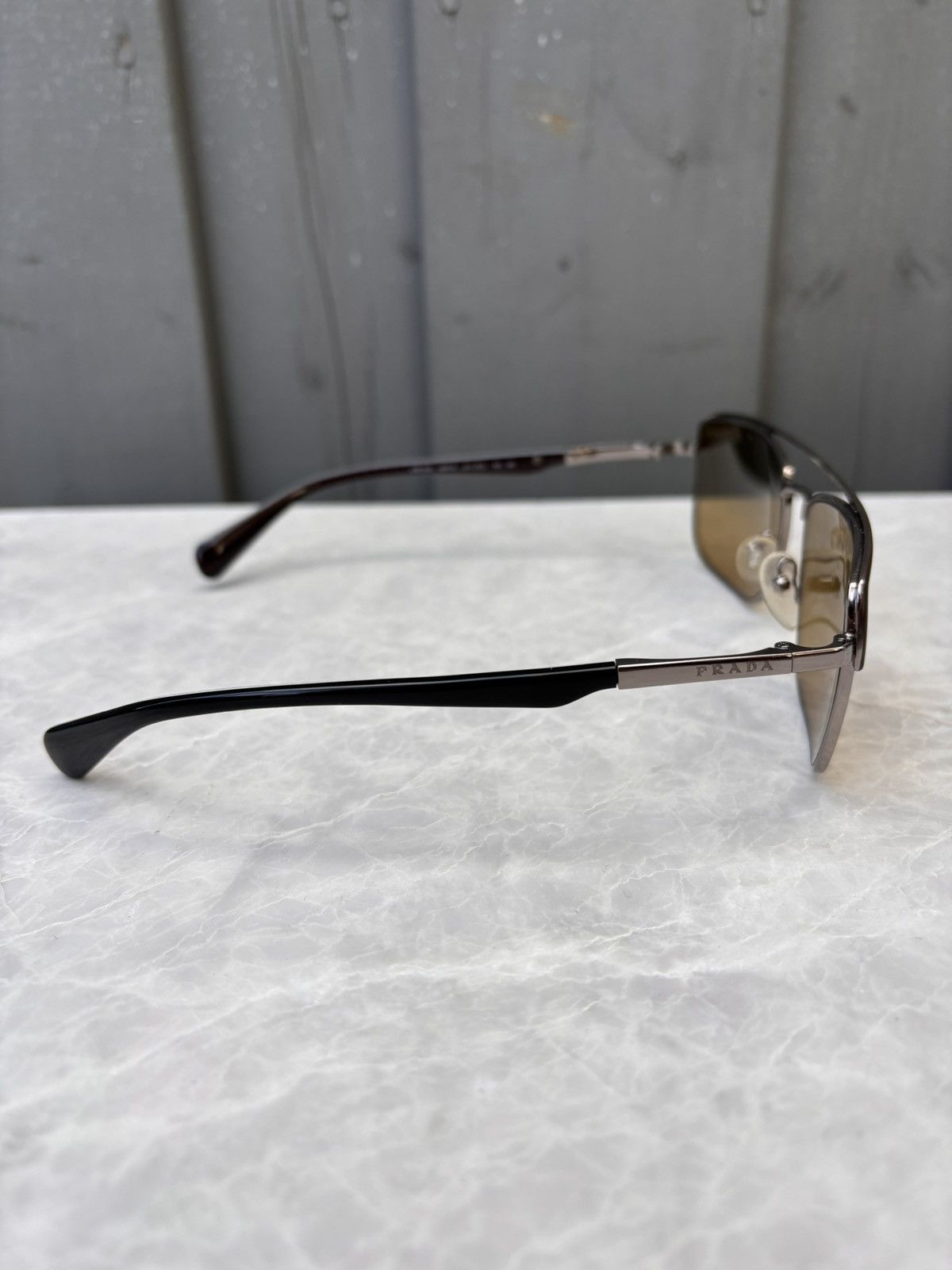 Designer × Prada Prada Sunglasses SPR 50Q Metal Chrome Aviator Wayfarer Bar Size ONE SIZE - 10 Thumbnail