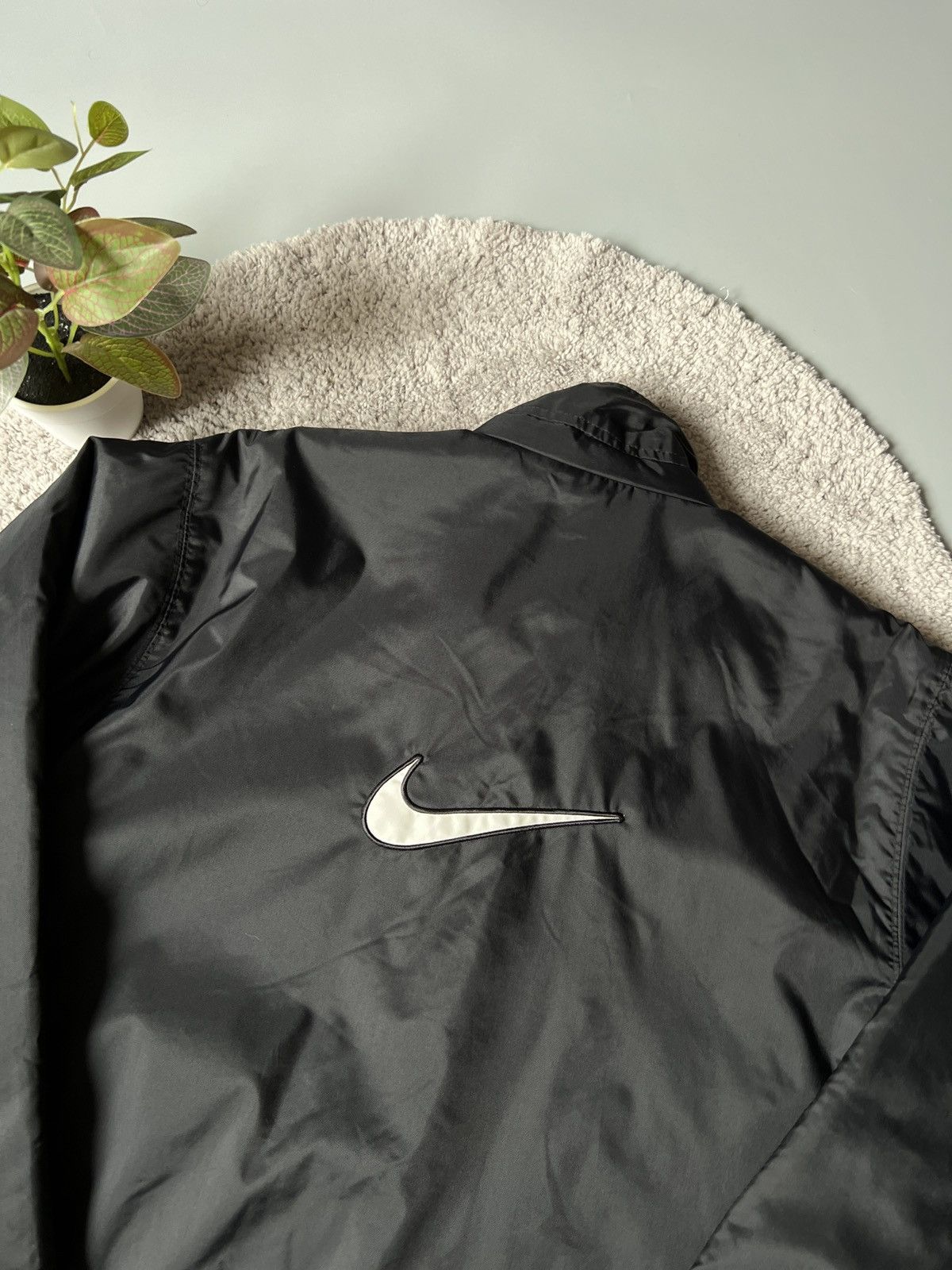 Nike × Vintage 90s Nike Central Swoosh Vintage Y2K Oversized Nylon Jacket Size US S / EU 44-46 / 1 - 2 Thumbnail