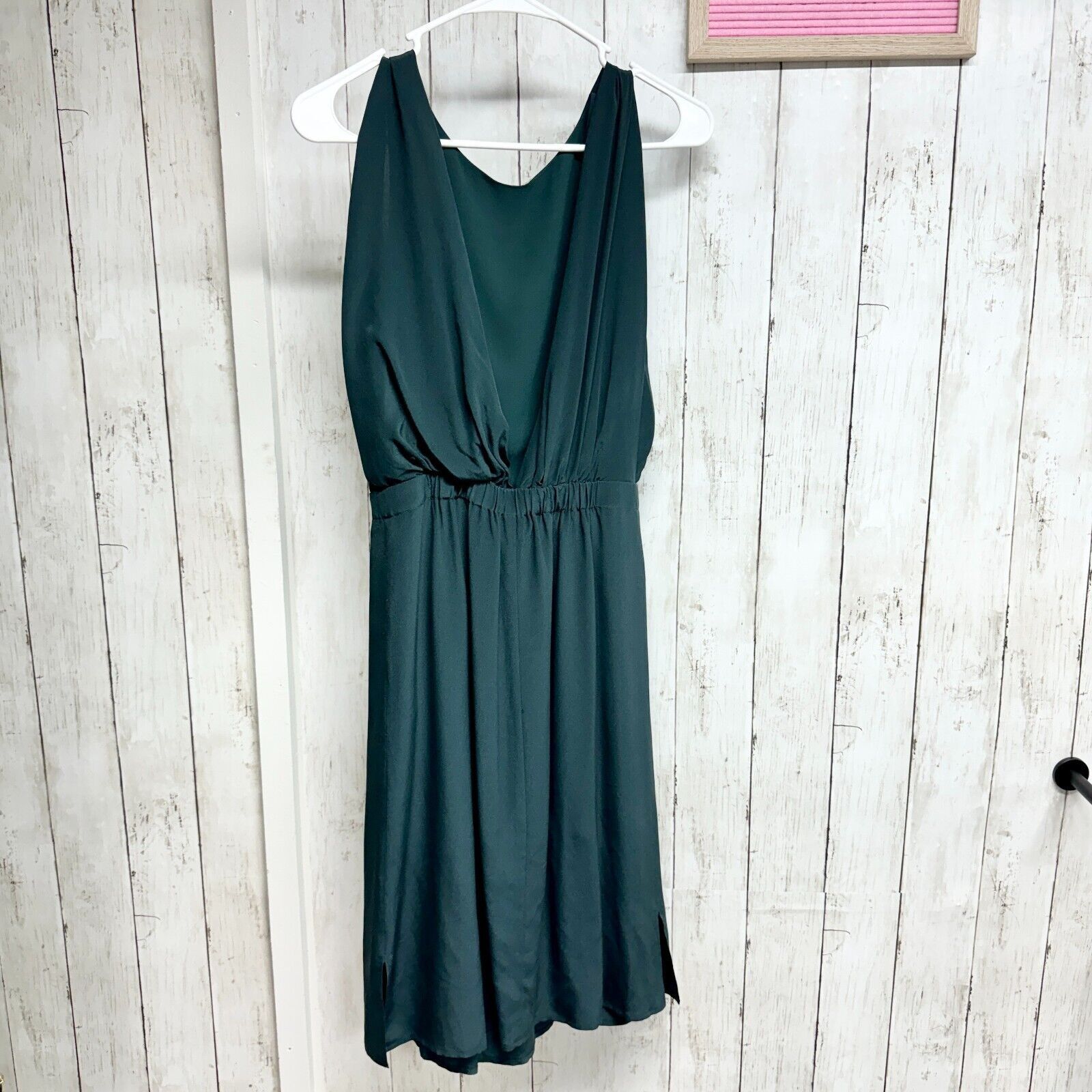 Club Monaco Club Monaco 100% Silk Forest Green Snatched Mini Dress 0 Size XS / US 0-2 / IT 36-38 - 2 Thumbnail