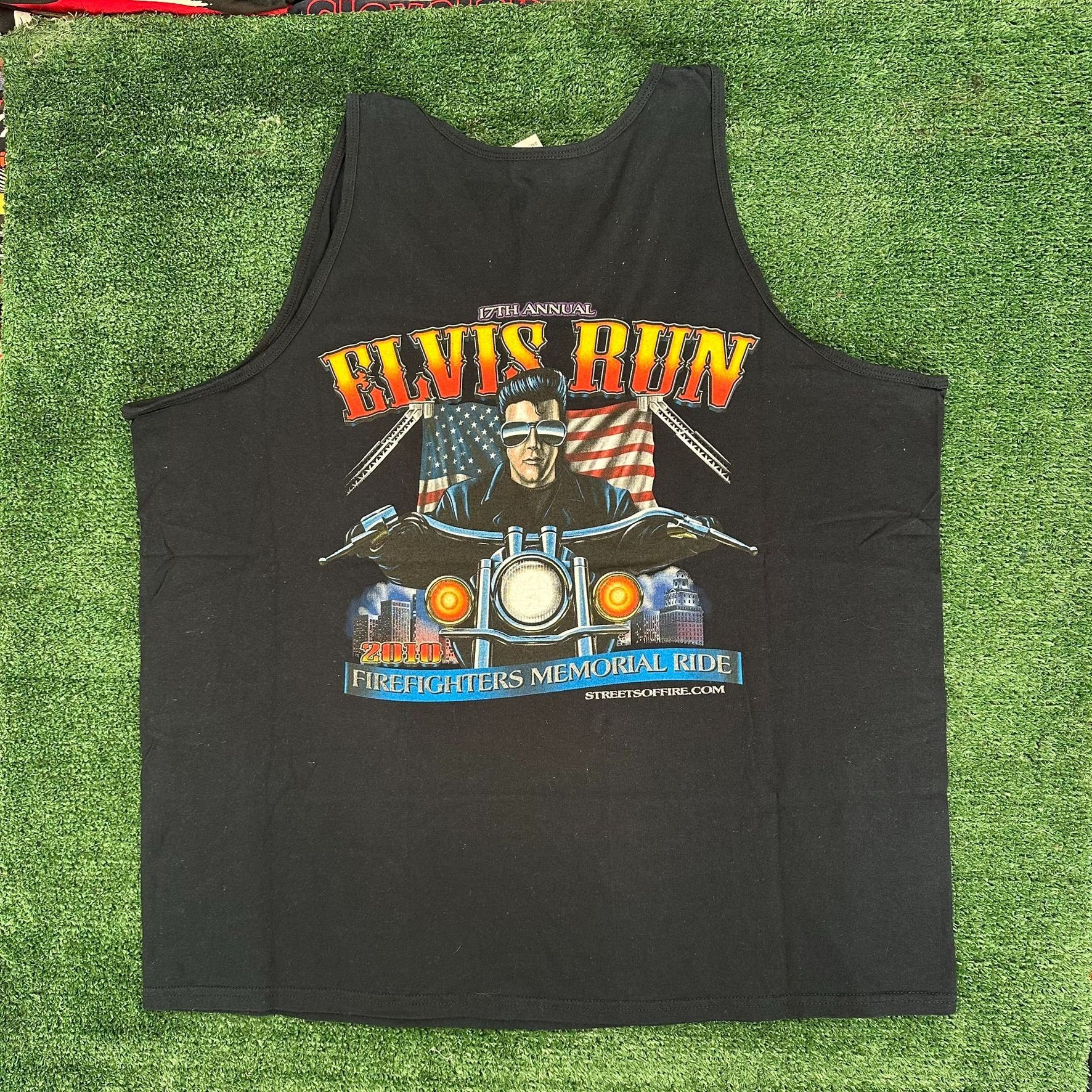 Gildan Y2K Elvis Presley Motorcycle Run Tank Top Moto Black XXL Bik Size US XXL / EU 58 / 5 - 1 Thumbnail