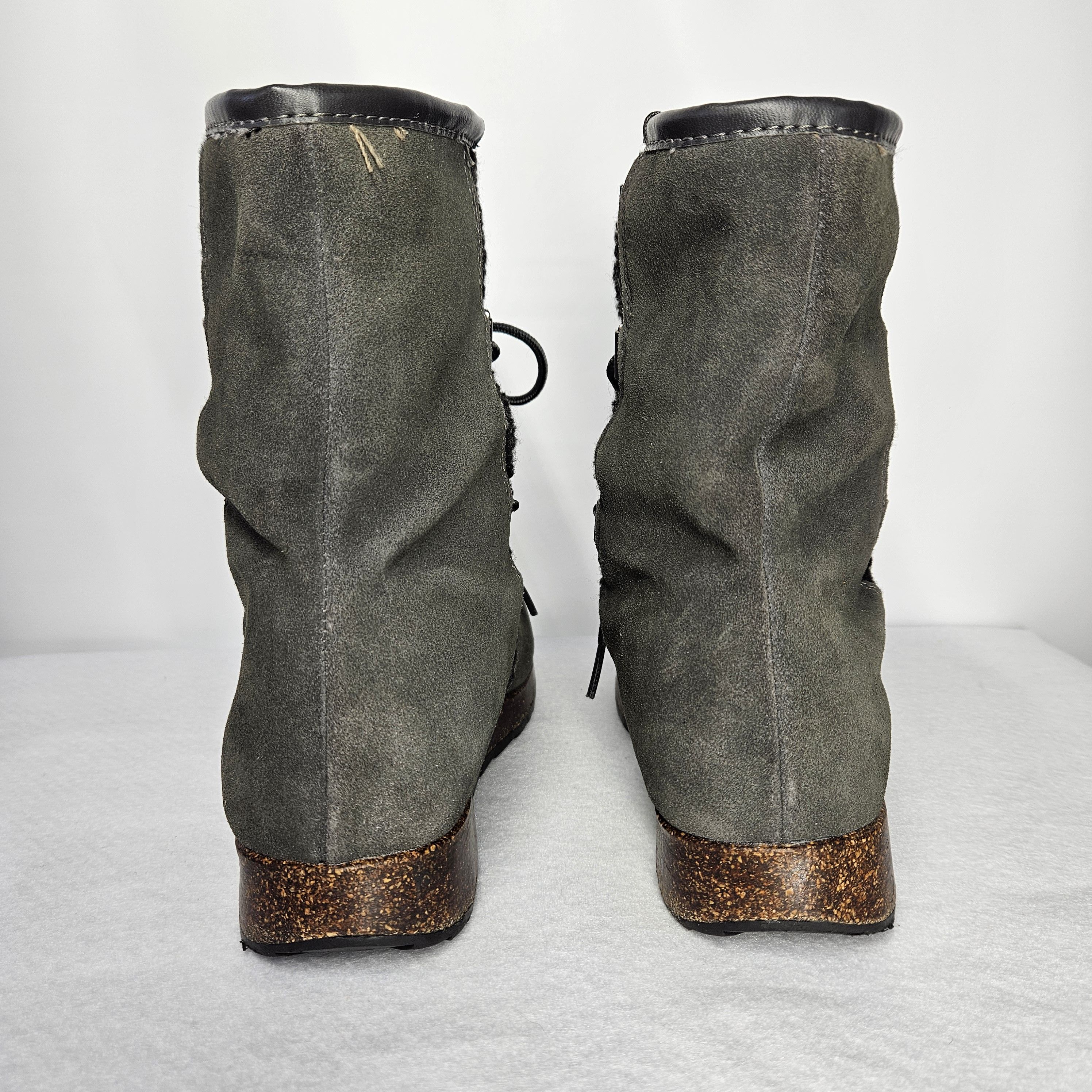 Other Sporto Size 8 Booties Grey Suede Leather Faux Sherpa Lined Size US 8 / IT 38 - 6 Thumbnail