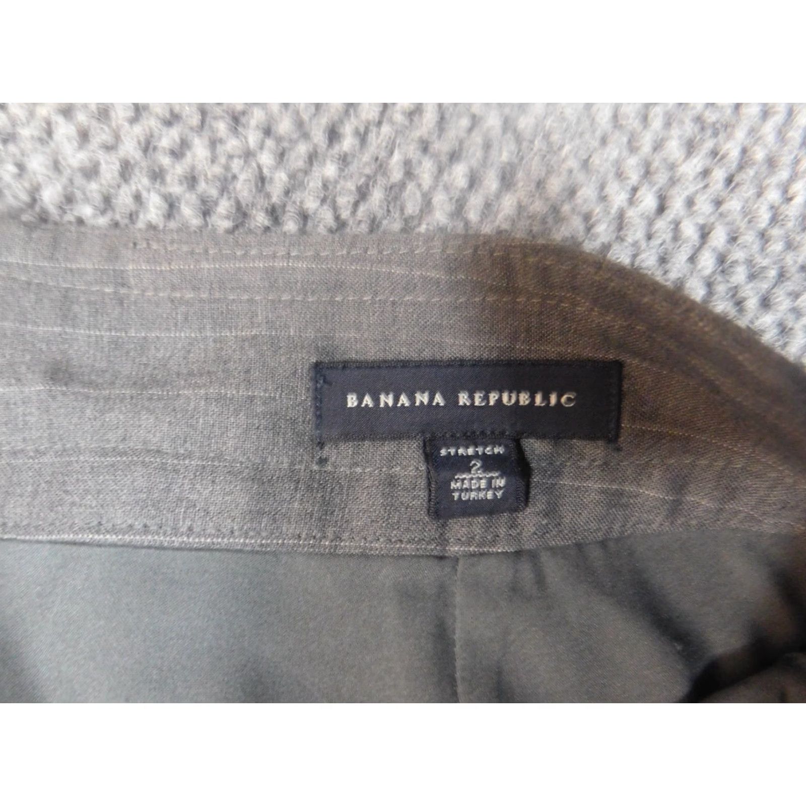 Banana Republic Banana Republic Skirt Womens Knee Length A-Line Gray Stretch Wool Zip Knit High Rise Regular Size 2 Size 26" / US 2 / IT 38 - 7 Thumbnail