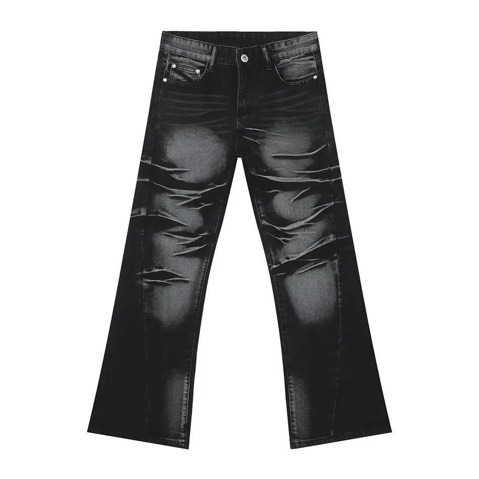 Japanese Brand Retro loose straight leg micro flared jeans Size US 32 / EU 48 - 4 Thumbnail