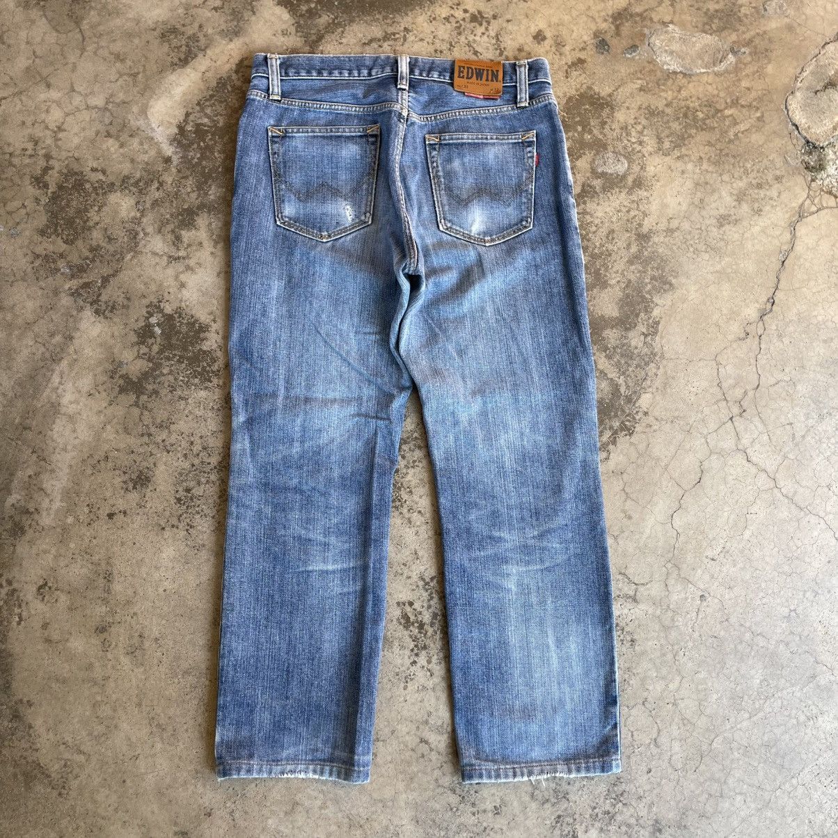 Edwin 🔥Vintage Edwin 403 Stoned Washed Ripped Distress Denim Jeans Size US 33 - 4 Thumbnail