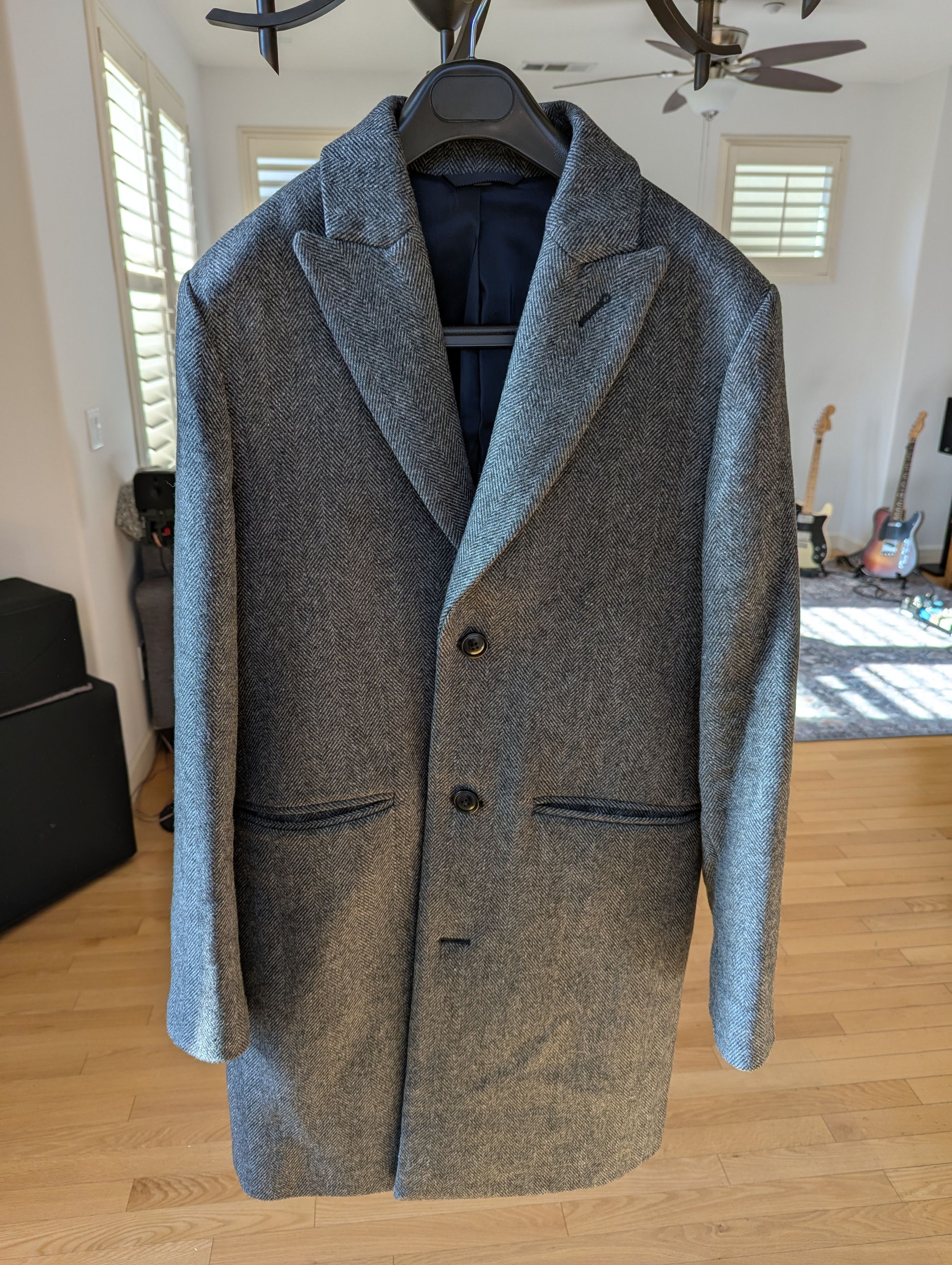 Bonobos Bonobos Italian Wool Topcoat in Gray Heringbone Like New Size US S / EU 44-46 / 1 - 1 Thumbnail