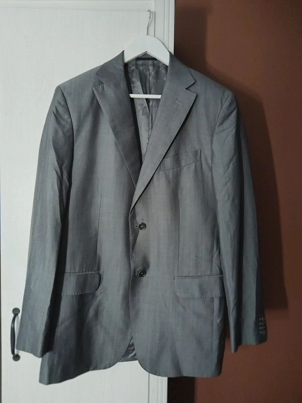 Massimo Dutti Massimo Dutti grey jacket silk wool Size US XL / EU 56 / 4 - 1 Thumbnail