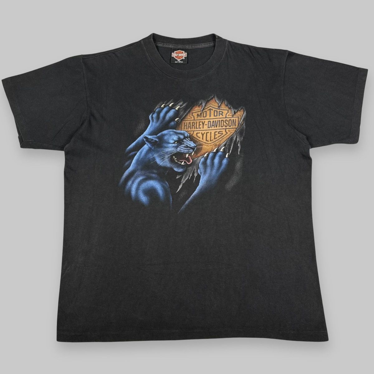 Harley Davidson Vintage 1991 Harley Davidson Panther 3D Emblem T Shirt Size US XL / EU 56 / 4 - 1 Thumbnail