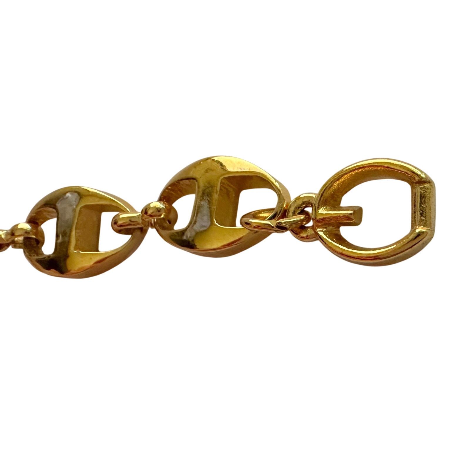 Givenchy Givenchy Oval Mirrored GG Gold Plate Bracelet w Gemstones Size ONE SIZE - 6 Thumbnail