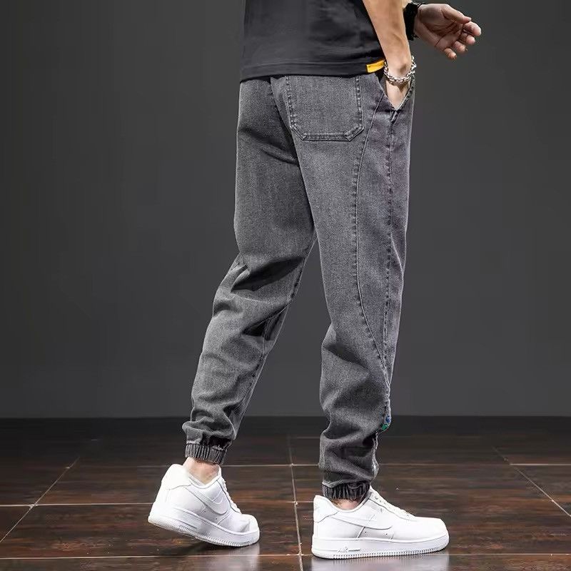 Japanese Brand Elastic Waist Black Cargo Jeans Men Size US 31 - 5 Thumbnail