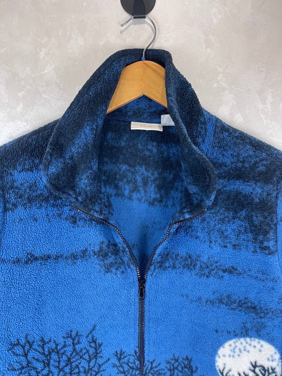 Other Vintage Fleece Jacket Wolf Print Zip Blue Size M Polyester Size M / US 6-8 / IT 42-44 - 5 Thumbnail