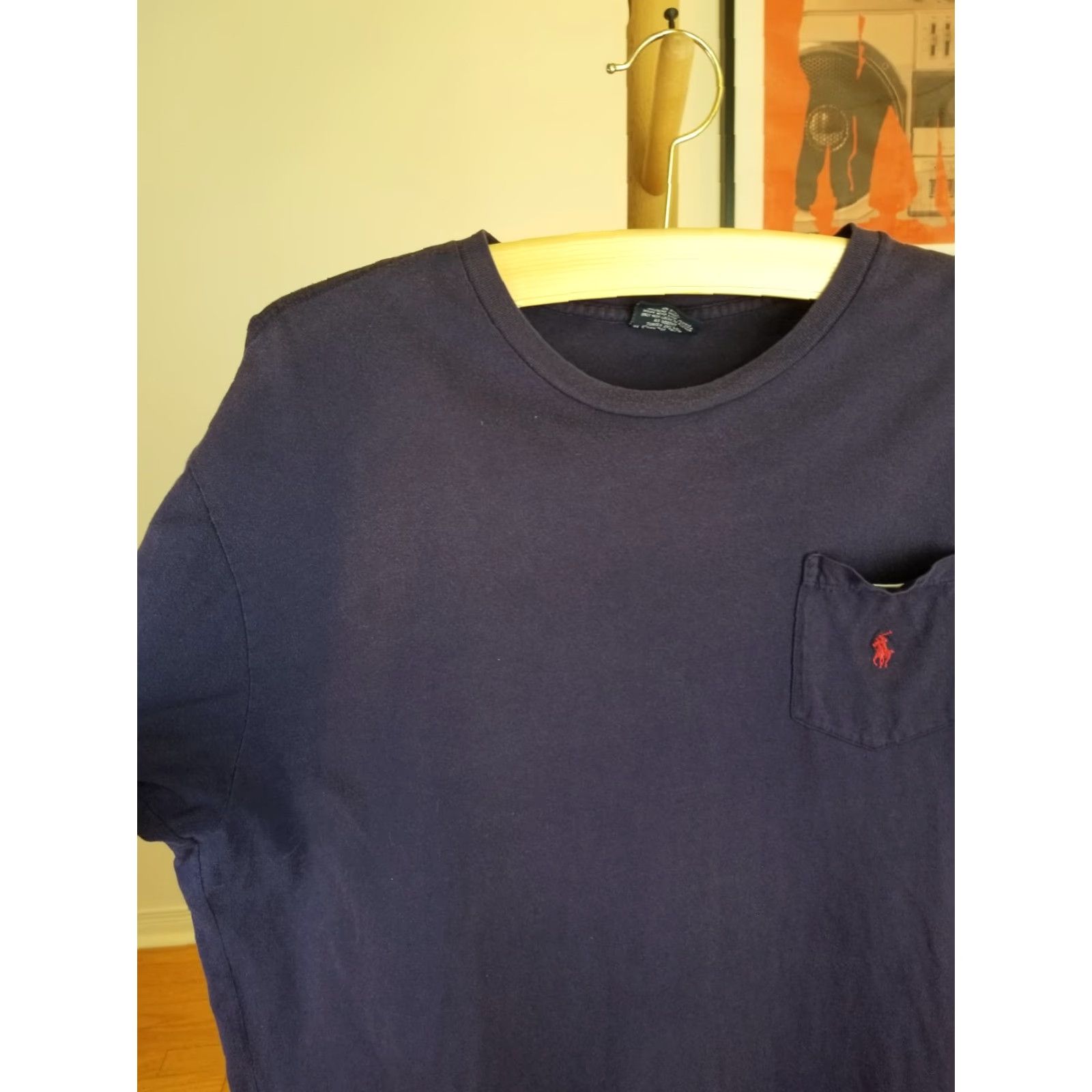 Ralph Lauren VINTAGE 90's RALPH LAUREN POLO T-SHIRT ONE POCKET COTTON BLUE SZ LARGE MEN Shirt Size US L / EU 52-54 / 3 - 5 Thumbnail