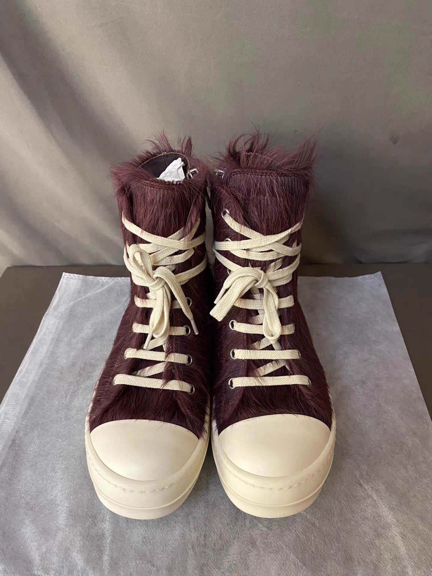 Rick Owens Rick Owens mainline purple pony hair high-top Converse Size US 6 / IT 36 - 3 Thumbnail