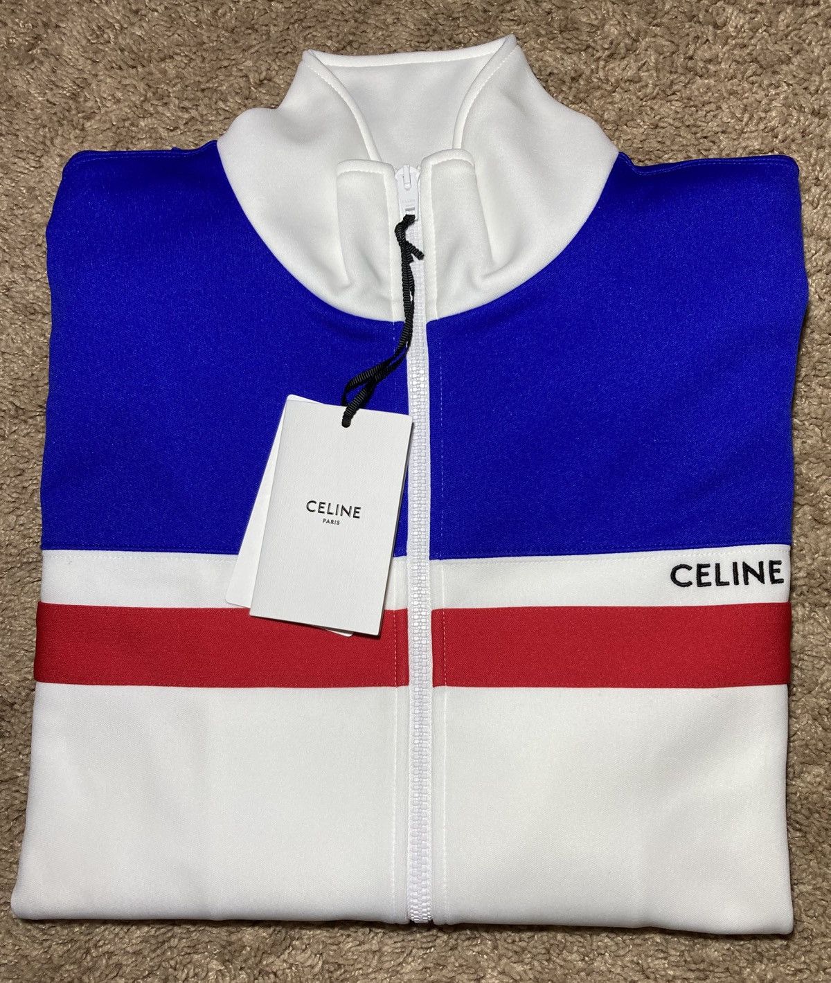 Celine × Hedi Slimane New SS23 Celine Logo Track Jacket Red Blue Runway 2023 Hedi Size US S / EU 44-46 / 1 - 1 Thumbnail