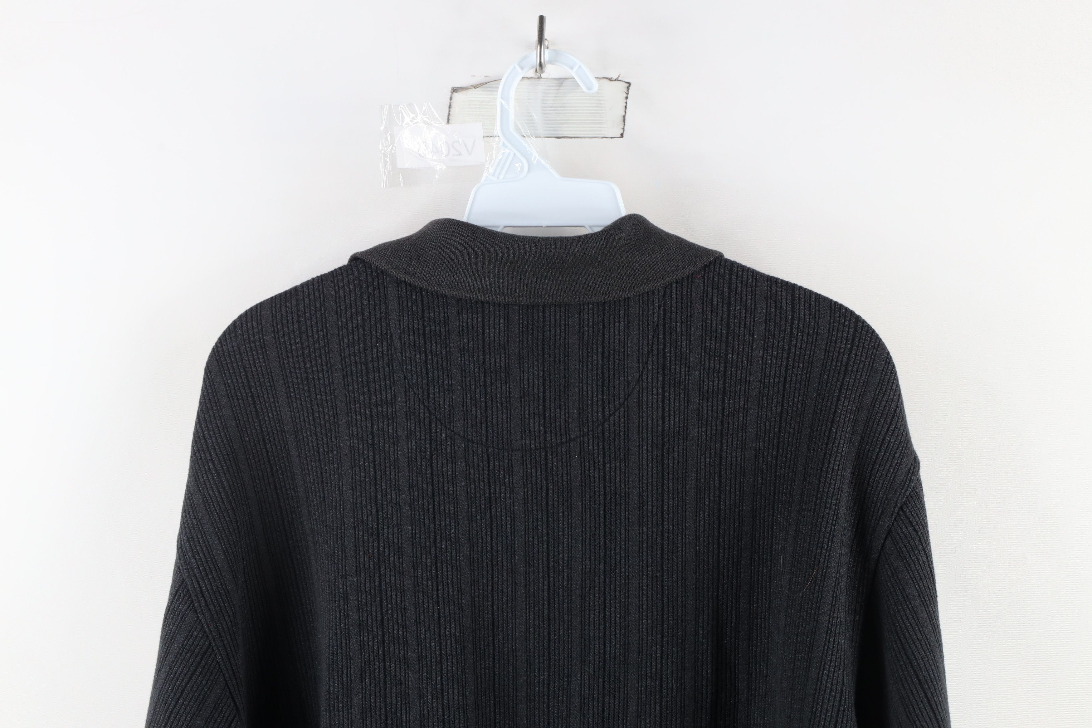 Vintage Vintage 90s Streetwear Ribbed Knit Long Sleeve Rugby Polo Size US M / EU 48-50 / 2 - 9 Thumbnail