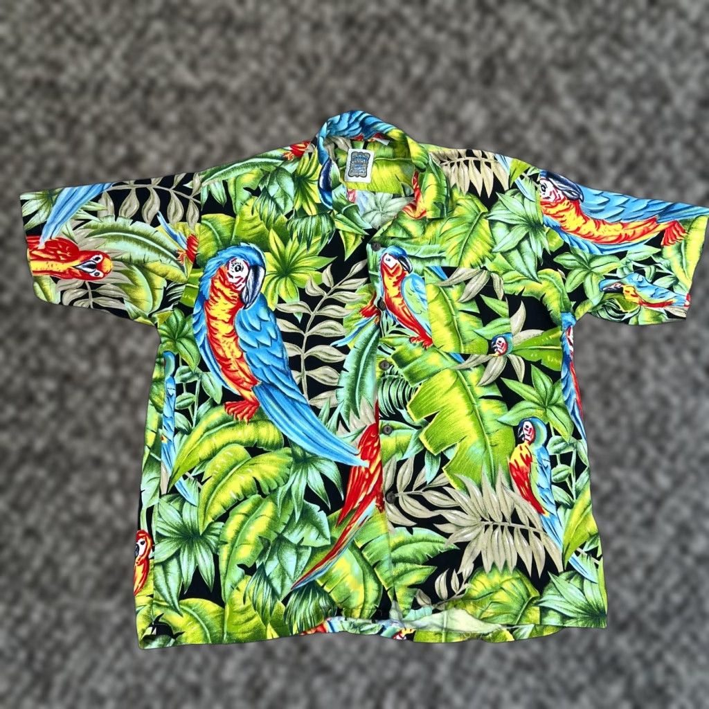 Vintage VINTAGE Ocean Current Hawaiian Shirt Men XL Green Floral Rayon 90s Casual Button-Up Size US XL / EU 56 / 4 - 1 Thumbnail