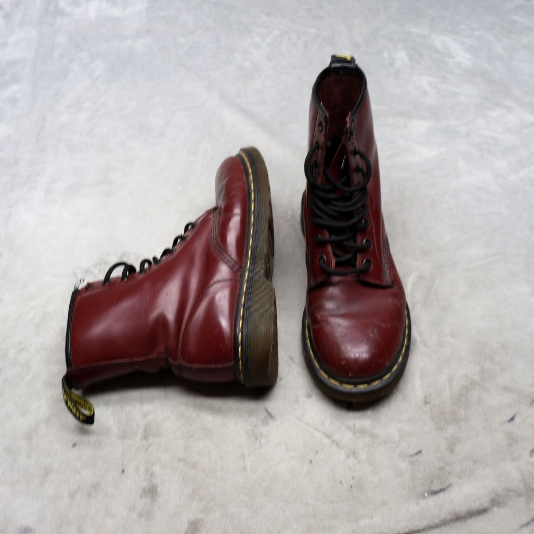 Dr. Martens Dr. Martens Combat Boots Womens 8 Red Leather Lace Up Classic Casual Size US 9 / IT 39 - 2 Thumbnail