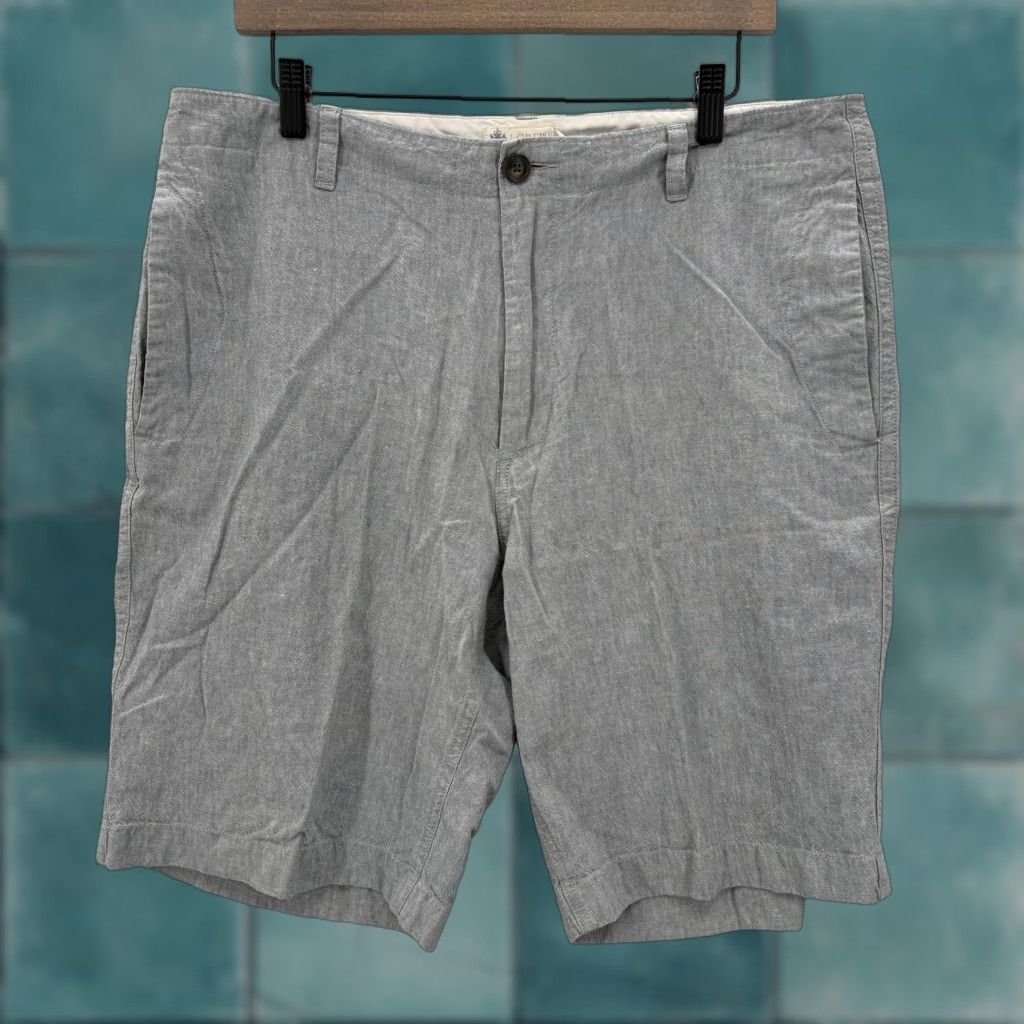 J.Crew J.Crew Shorts Mens 36 Gray Linen Cotton Chino Flat Front Casual Preppy Summer Shirt Mens Regular Waist 36 Gray Chino Casual Summer Mens Size US 36 / EU 52 - 1 Thumbnail