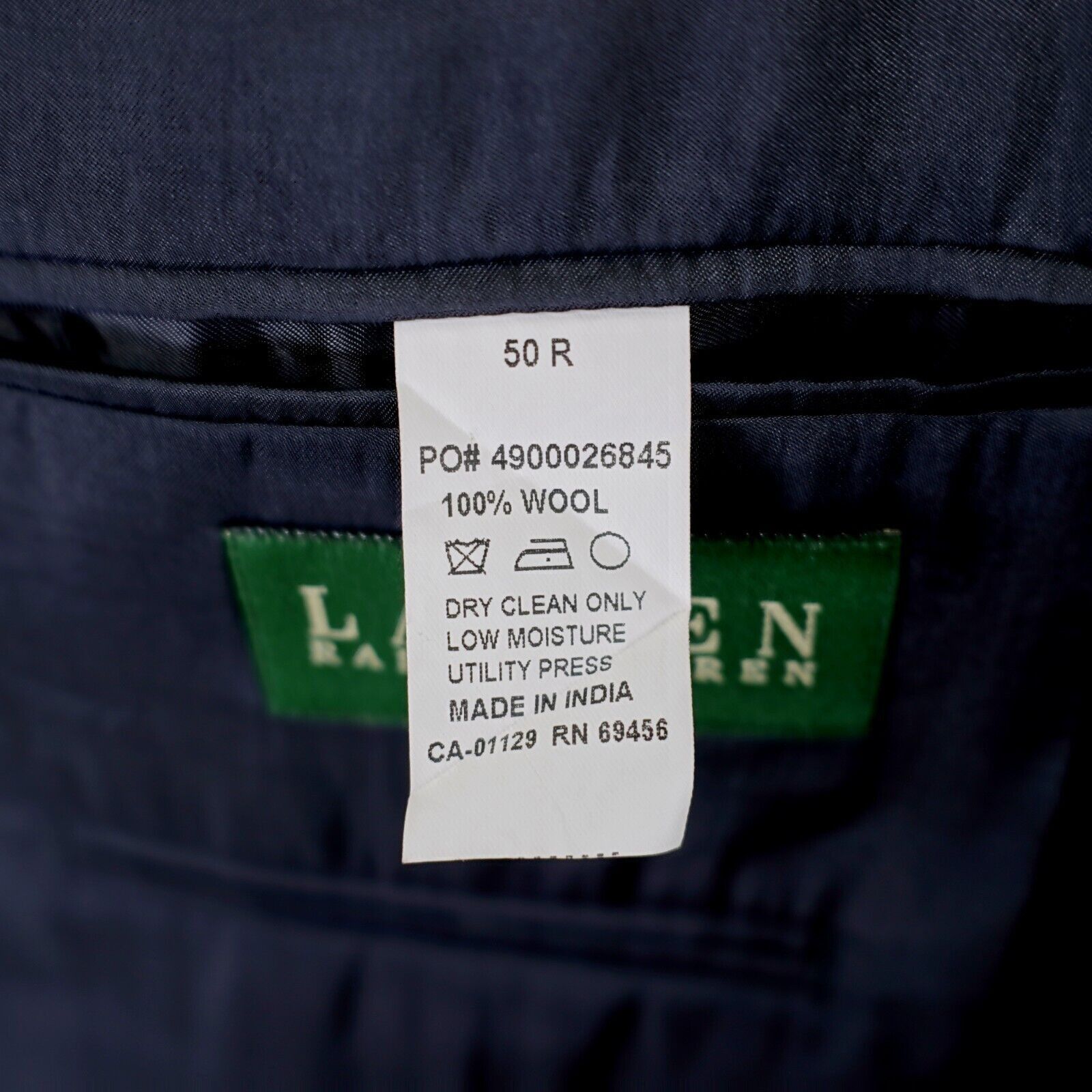 Lauren Ralph Lauren Lauren Ralph Lauren 48L Blue Herringbone Thick Wool Sport Co Size 48L - 9 Thumbnail